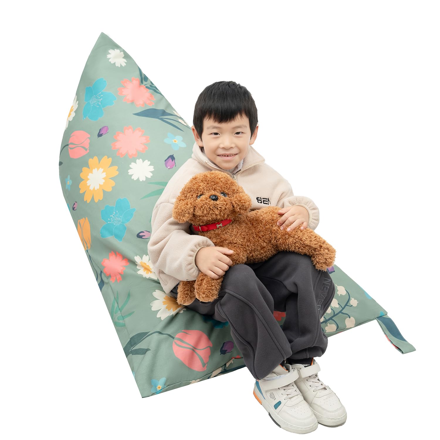 LOLOMLO Extra Large Stuffed Animal Storage Bean Bag Chair Cover - 52
