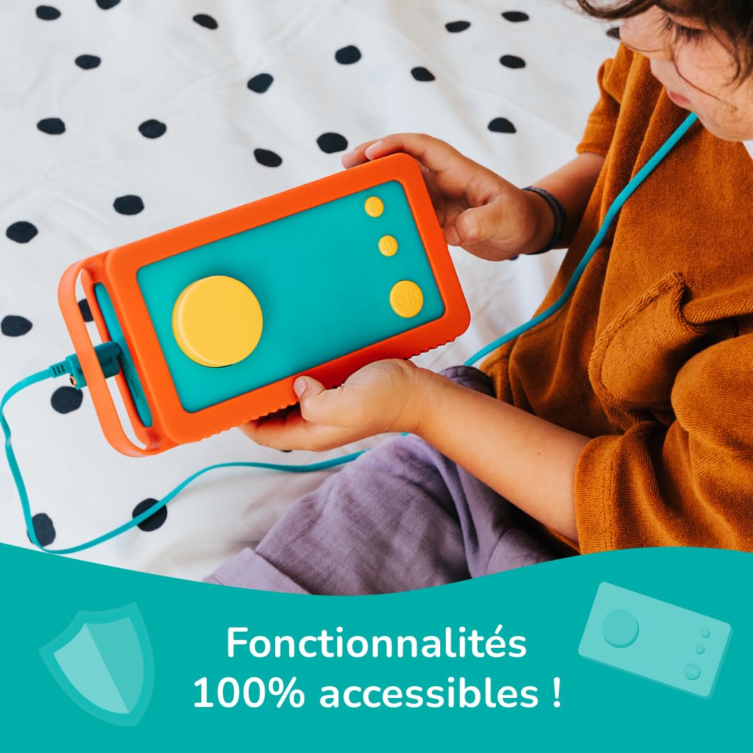 Lunii My Fabulous Storyteller - Model 3 with Octave Headphones & Odile Orange Case - Interactive Audio Storyteller for Kids Ages 3-8 - Includes 24 Interactive Stories - Perfect for Bedtime, Travel & Creative Play