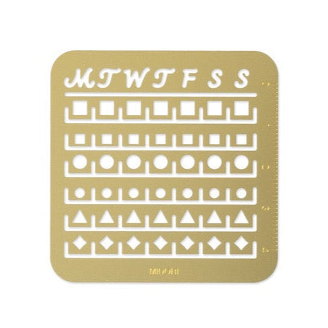 Brass Calendar Template - Midori DESIGNPHIL - Premium DIY Planner Sticker Kit for Bullet Journals, Scrapbooking & Home Office Organization