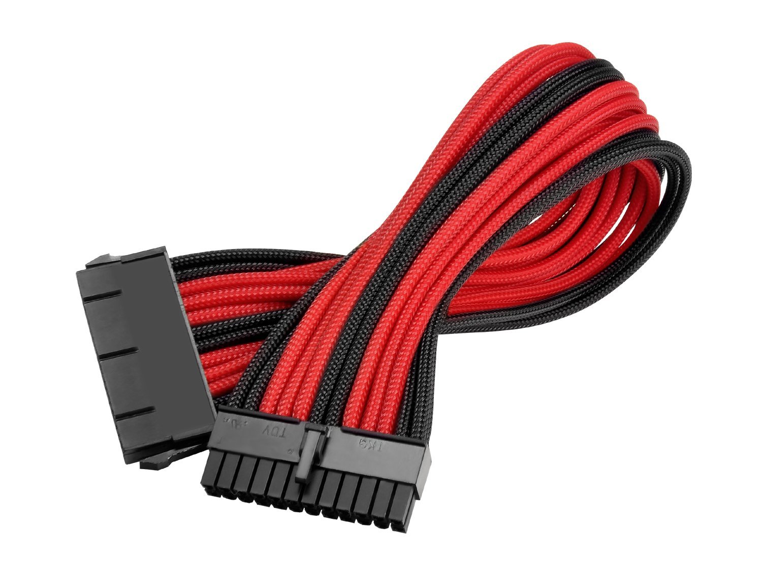 Thermaltake TtMod Sleeve Extension Power Supply Cable Kit - Premium ATX/EPS/8-Pin PCI-E/6-Pin PCI-E PSU Cables with Cable Combs (Red/Black) for Custom PC Builds, Gaming Rigs & Workstations - Model AC-033-CN1NAN-A1