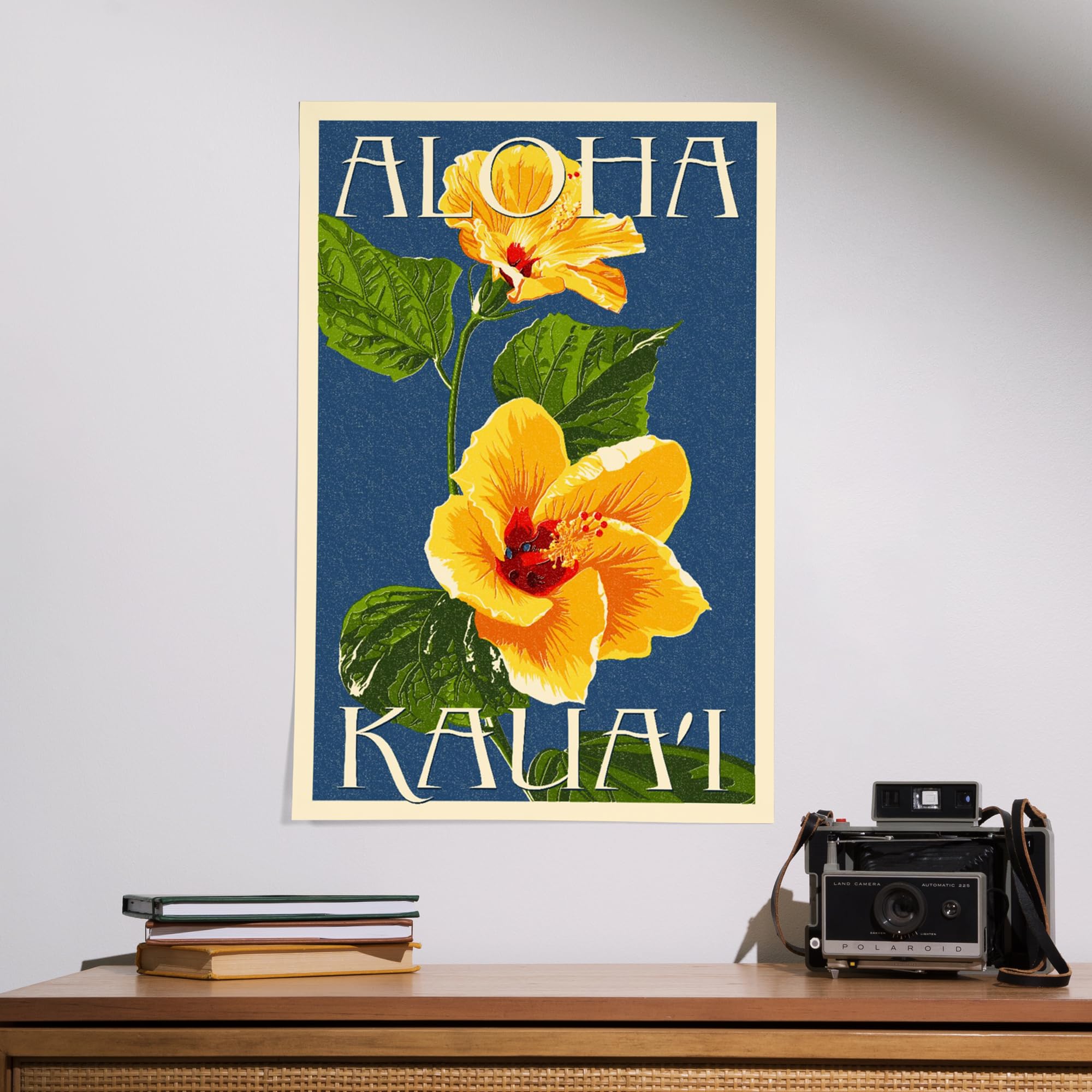 Lantern Press 16x24 Inch Giclee Print - Kaua'i Hawaii Yellow Hibiscus Wall Art | Perfect for Home Decor, Office & Living Room