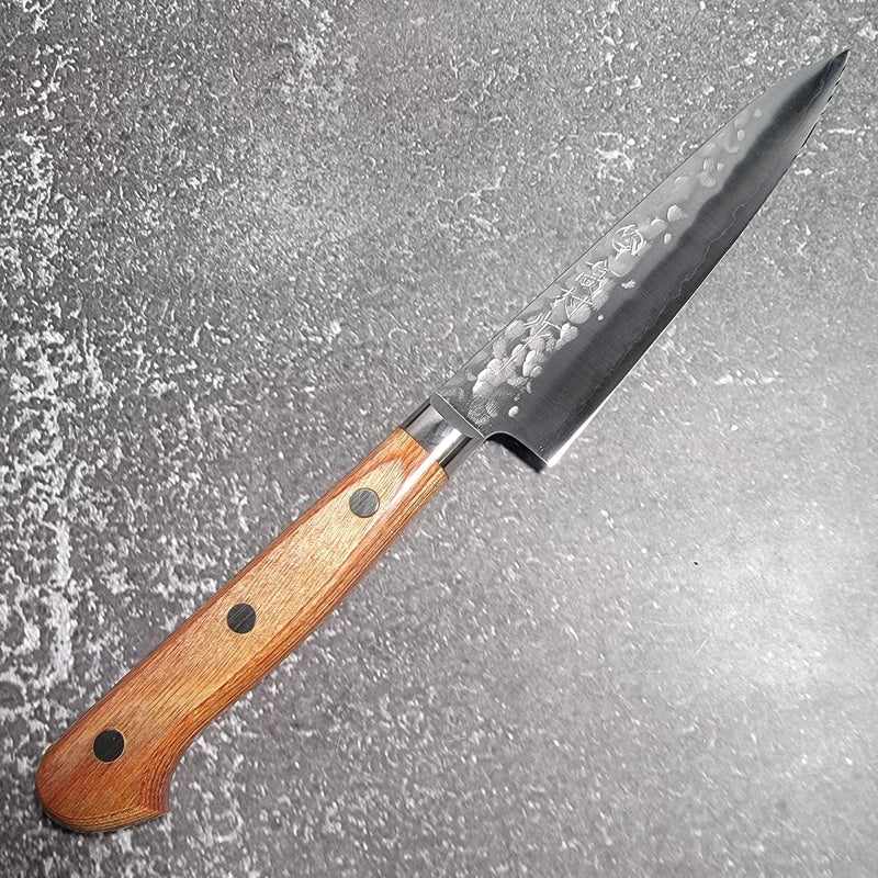 Takamura Chromax Tsuchime Petty Knife 130mm - Japanese Stainless Steel Kitchen Knife for Precision Slicing, Peeling & Garnishing