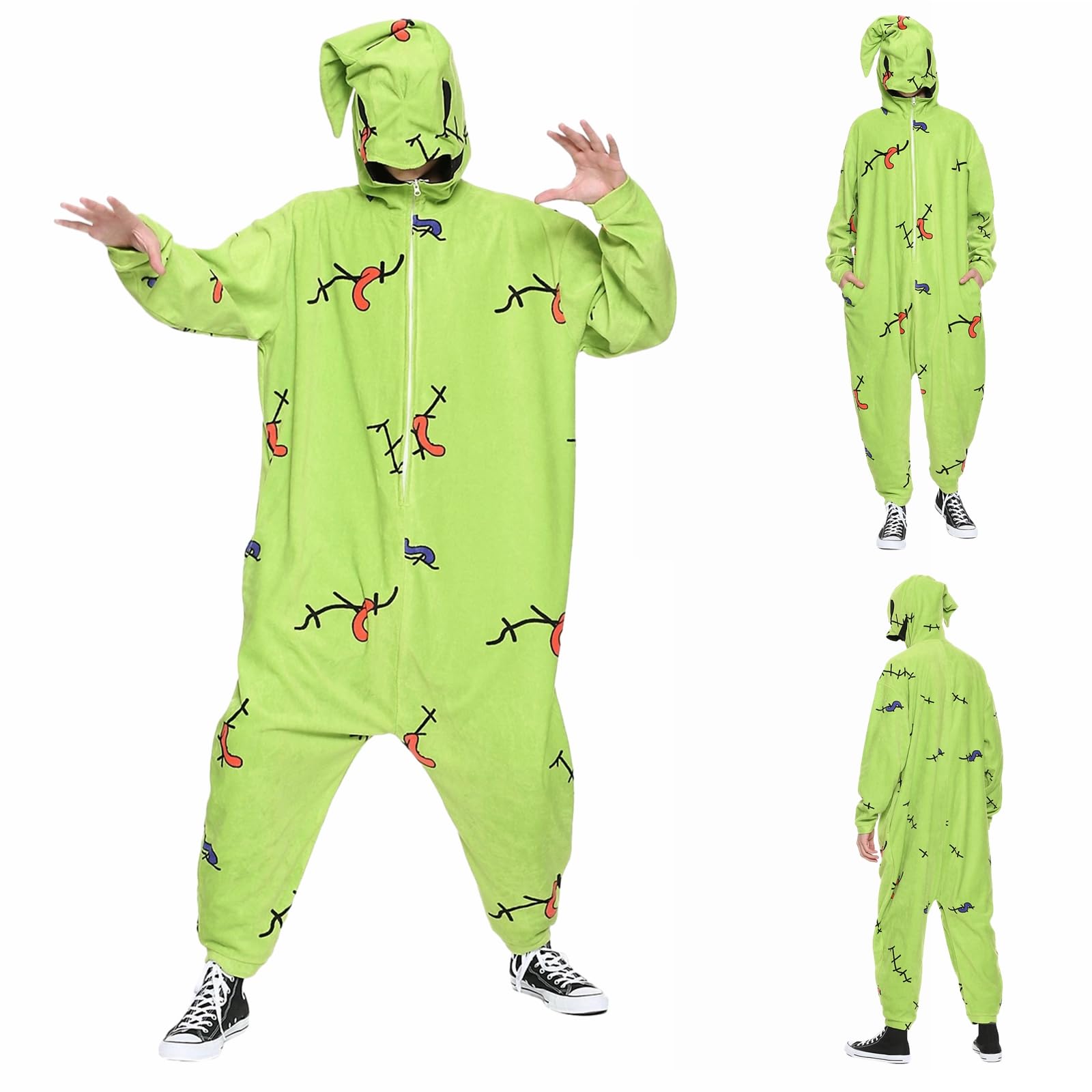 Funny Christmas Pajamas for Men & Women - Bug Print Zipper Hooded PJS Set | Holiday Sleepwear, Family Matching Outfits, Xmas Party Costume, Cozy Winter Lounge Wear