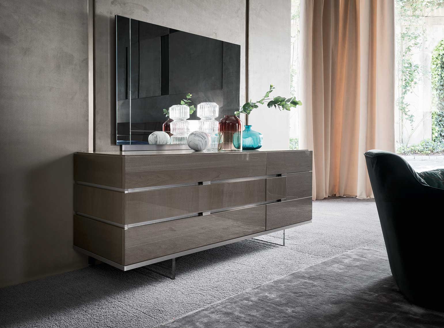 ALF ATHENA BEDROOM COLLECTION - Modern Luxury Bedroom Furniture Set with Nightstand & Dresser - Perfect for Master Bedroom, Guest Room & Apartment Decor