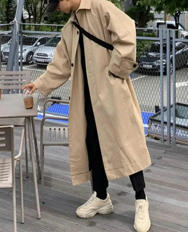 Men's Long Oversized Overcoat Winter Warm Wool Blend Trench Coat - Perfect for Office, Dating & Formal Occasions
