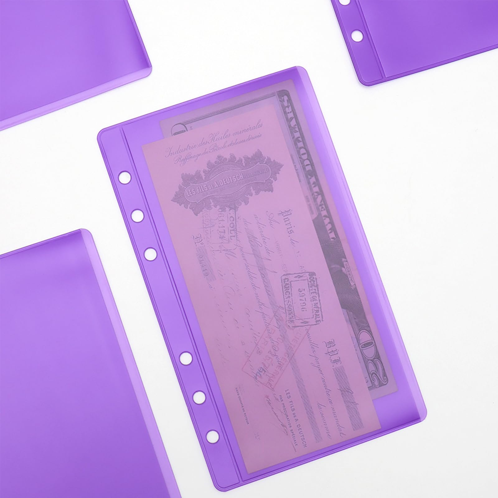 12 Pack Purple A6 Binder Pockets - PVC Sheet Protector Cash Envelopes for 6-Ring Planner, Budget Organizer Accessories | Perfect for Money Saving, Bill Organizing & Home Office Use