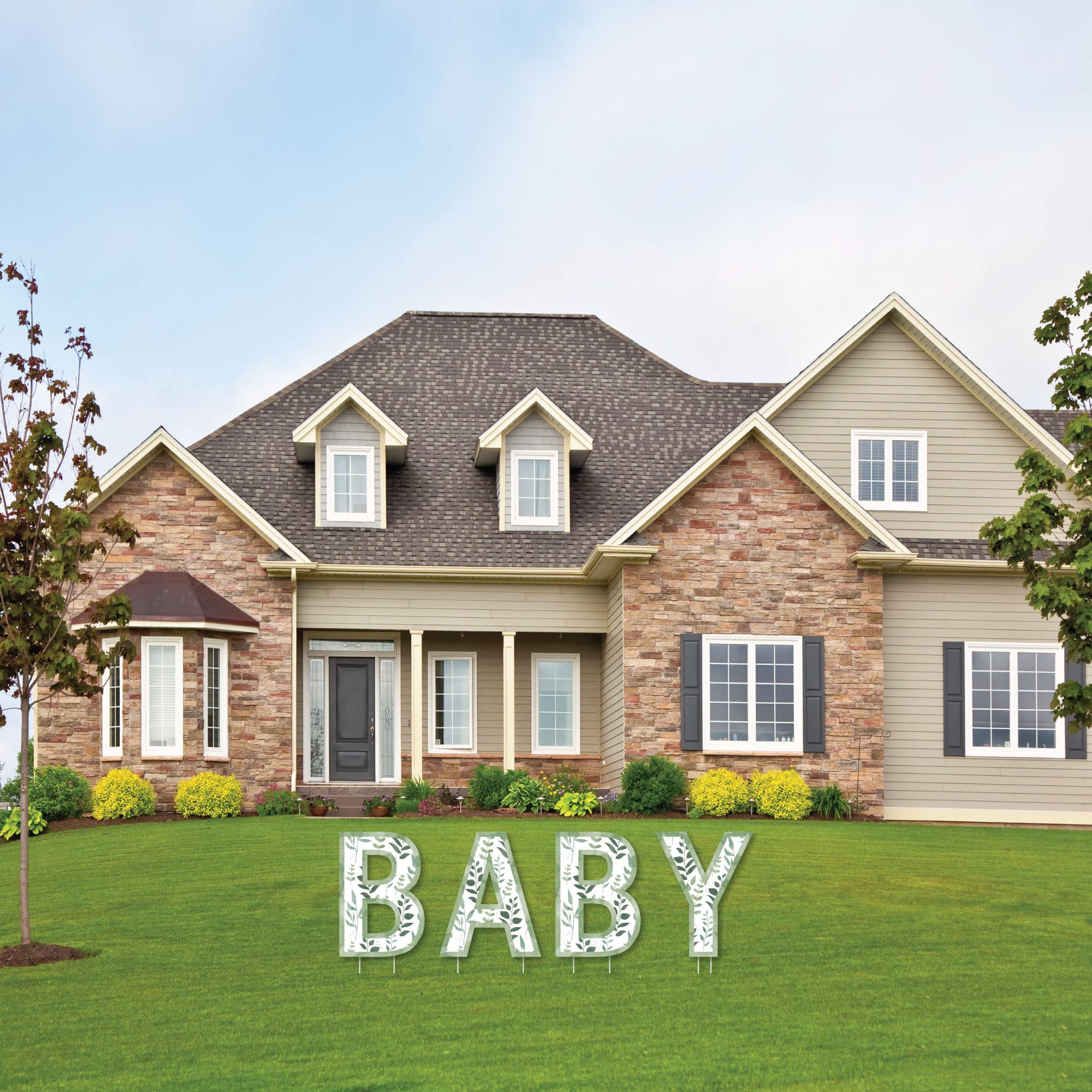 Boho Botanical Baby Yard Sign - Outdoor Lawn Decorations for Baby Showers, Gender Reveals & Nursery Greenery - Weatherproof Garden Decor - Perfect for Backyard, Front Yard & Party Decorations