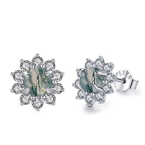 D-Moss Agate Earrings