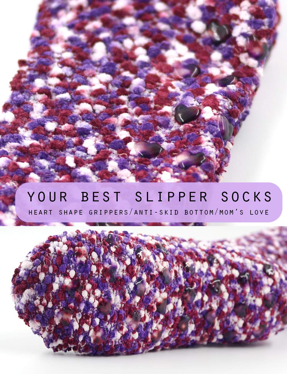 Cozy Women's Fuzzy Socks with Polka Dots - Non-Slip Slipper Socks for Winter Warmth, Cute Cupcake Pattern Gift Idea - Perfect for Lounge, Bedtime & Cold Weather Comfort