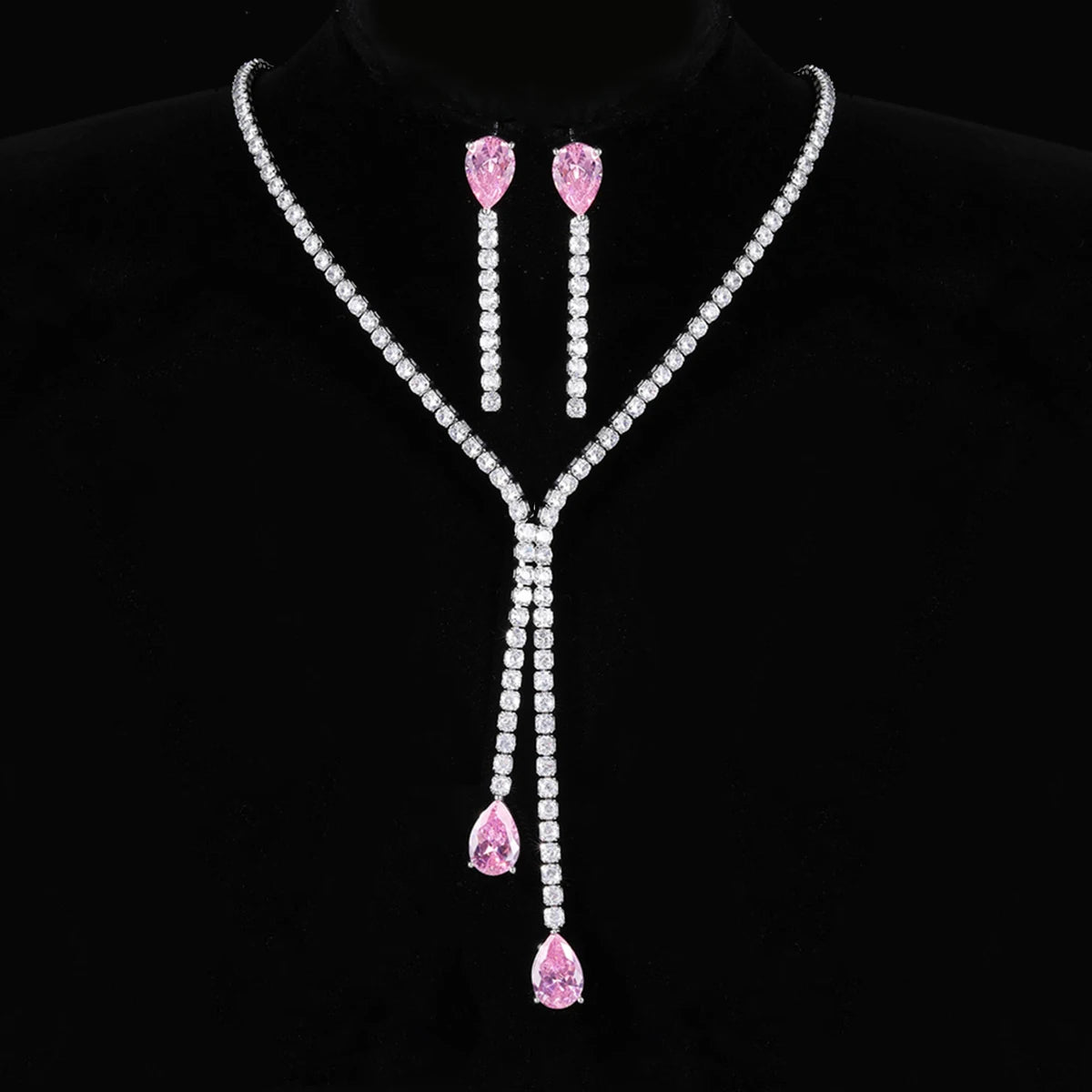3A Zircon Drop Shape Pendant Necklace for Women - High Quality Cubic Zirconia Jewelry for Party, Wedding & Evening Wear - Elegant CN10482 Accessory for Special Occasions & Gifts