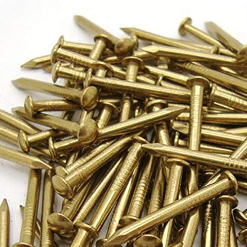 Ochoos 200 Pcs Miniature Round Head Brass Nails - Perfect for Dollhouses, Small Hinges, Delicate Boxes & Mini Craft Projects - Ideal for DIY Miniatures, Model Building & Tiny Woodworking