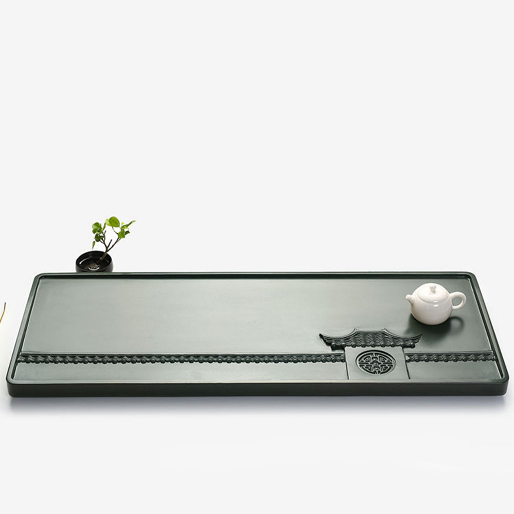 Premium Tianluo Stone Chinese Palace Tea Tray - Handcrafted Gongfu Tea Serving Tray for Traditional Tea Ceremony, Home Decor & Zen Meditation