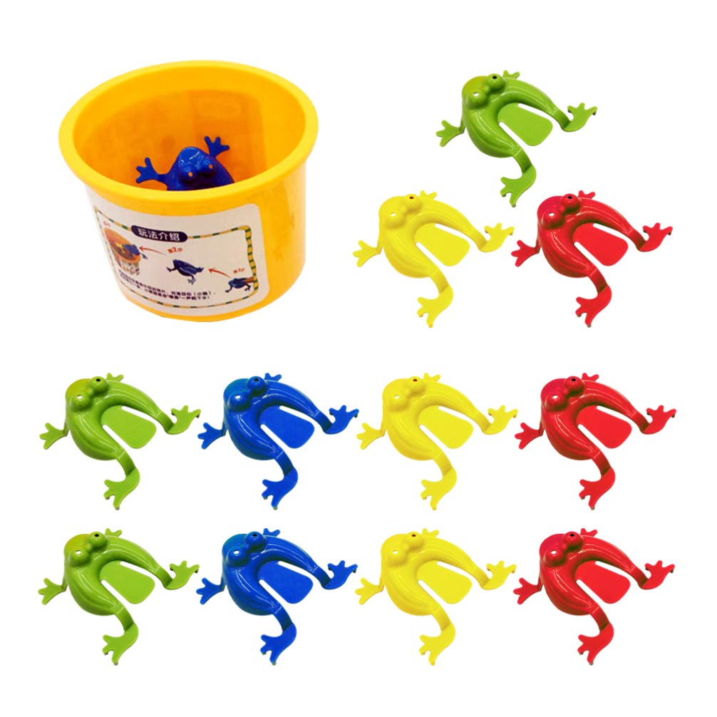 12pcs Jumping Frog Toys - Stretchy Bouncing Frogs, Press & Jump Fun for Kids - Perfect for Birthday Parties, Bucket Games & Outdoor Play - Great Gift for Children Ages 3+