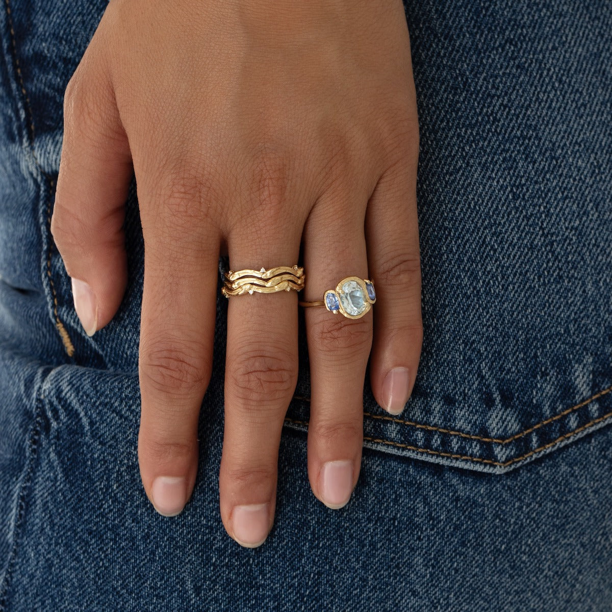 Maya Blue Ring - Sterling Silver Adjustable Bohemian Style Ring for Women | Perfect for Everyday Wear, Gifts & Boho Fashion