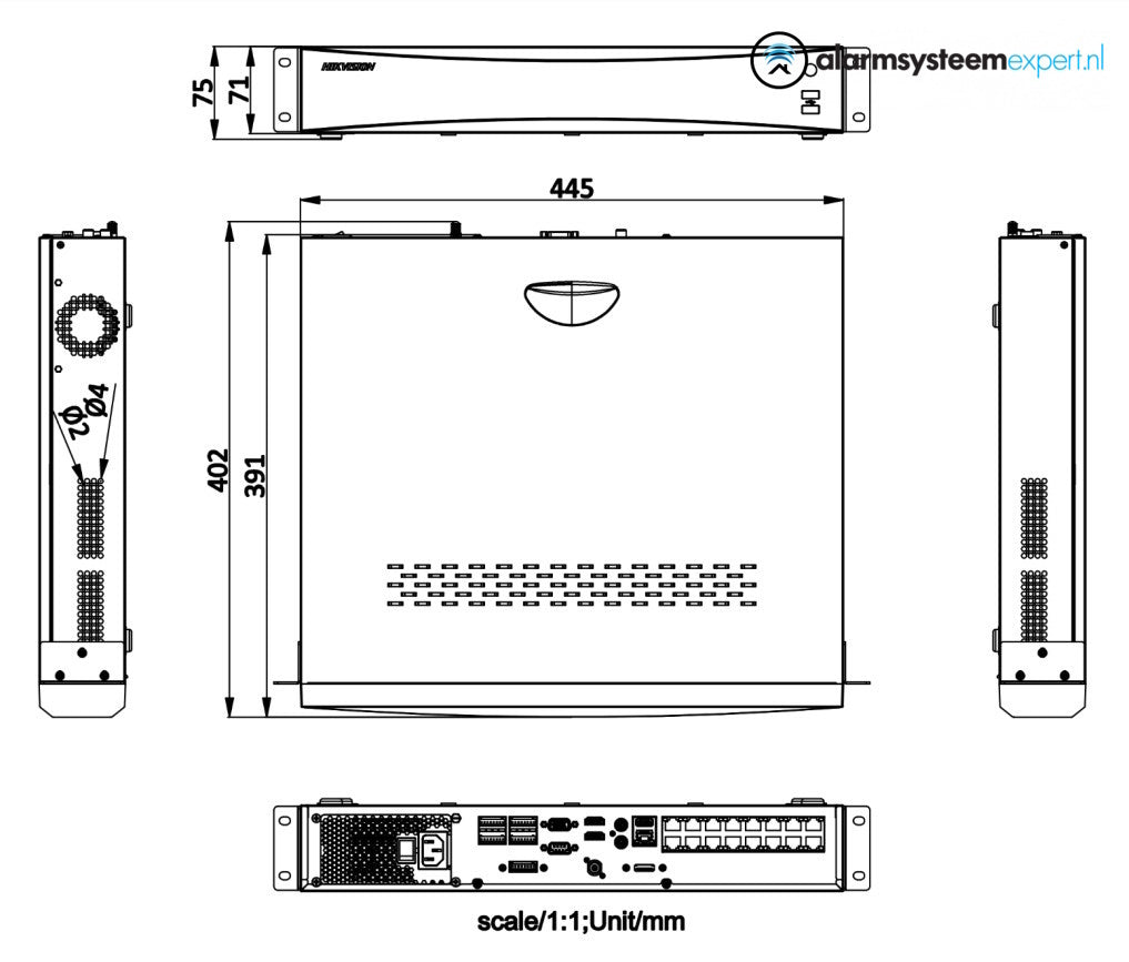 DS-7716NXI-I4/16P/S AcuSense 16-Channel 4K NVR Recorder with 12MP Support, 4x SATA Ports & 16x PoE - Perfect for Home Security and Business Surveillance Systems