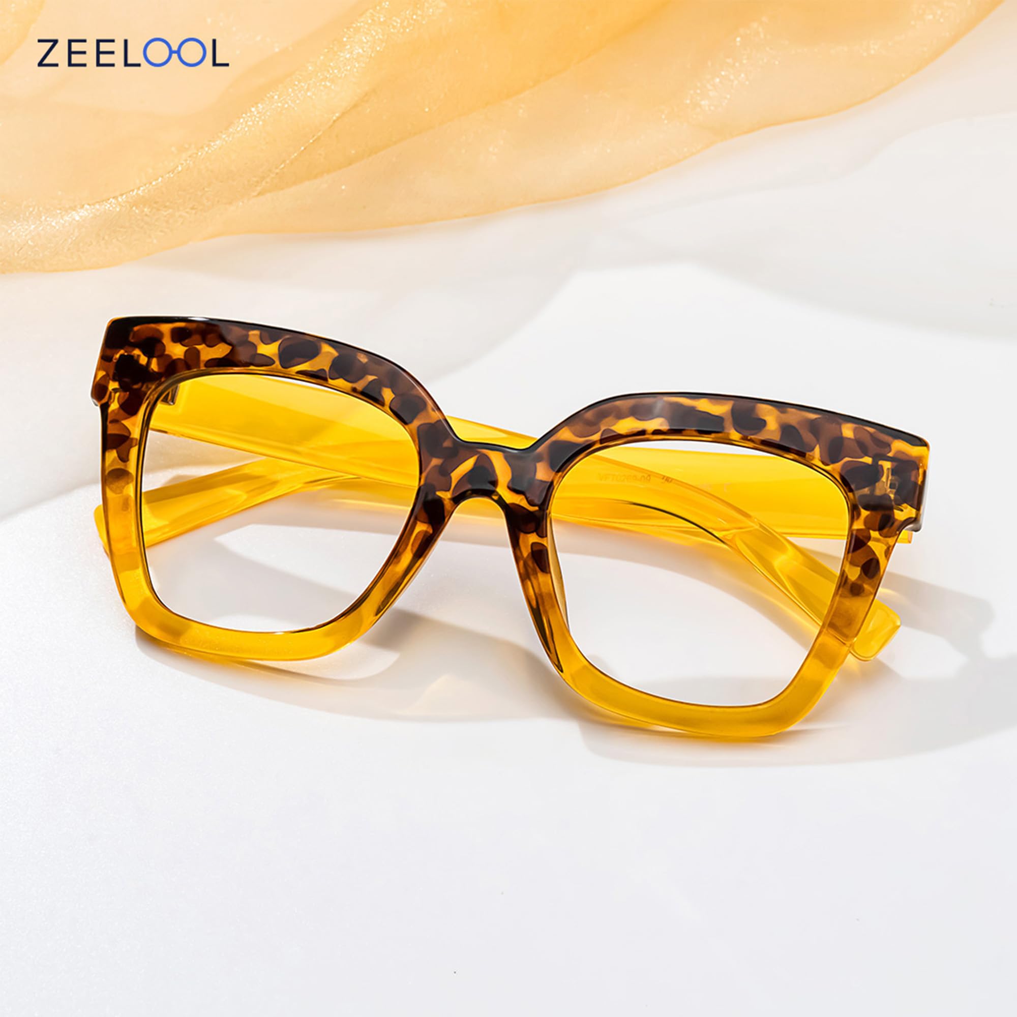 Zeelool Trendy Rectangle Blue Light Blocking Glasses for Women | TR90 Lightweight Eyewear | Malcolm VFT0269 Tortoise Frame with Clear Lens | Perfect for Office Work & Digital Screen Use