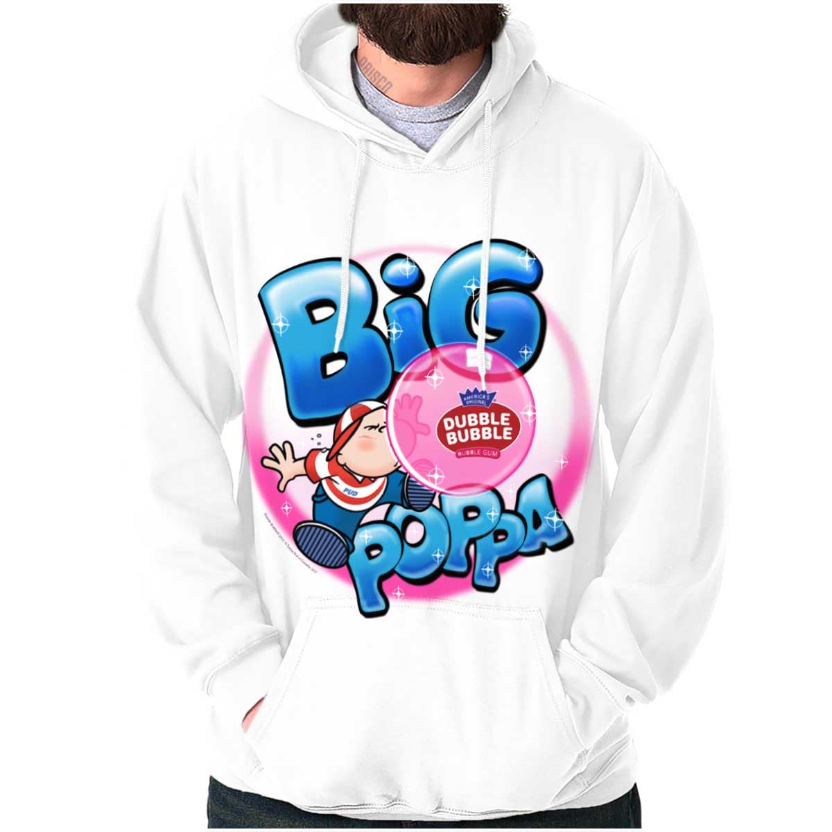 Brisco Brands Airbrushed Dubble Bubble Big Poppa Hoodie Sweatshirt for Women & Men - Trendy Streetwear for Casual Outfits, Hip Hop Fashion & Urban Lifestyle