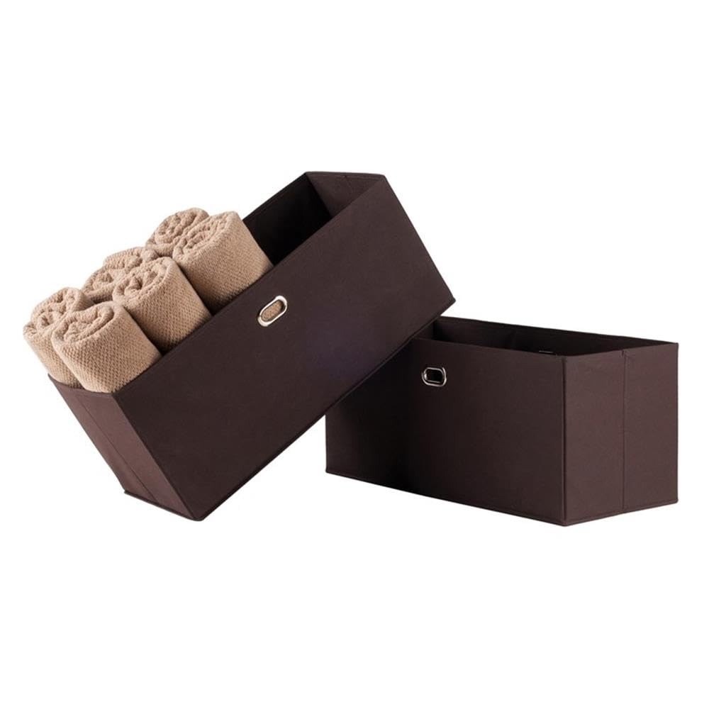 Winsome Wood Torino Chocolate Storage Organizer for Home Office, Living Room, and Bedroom