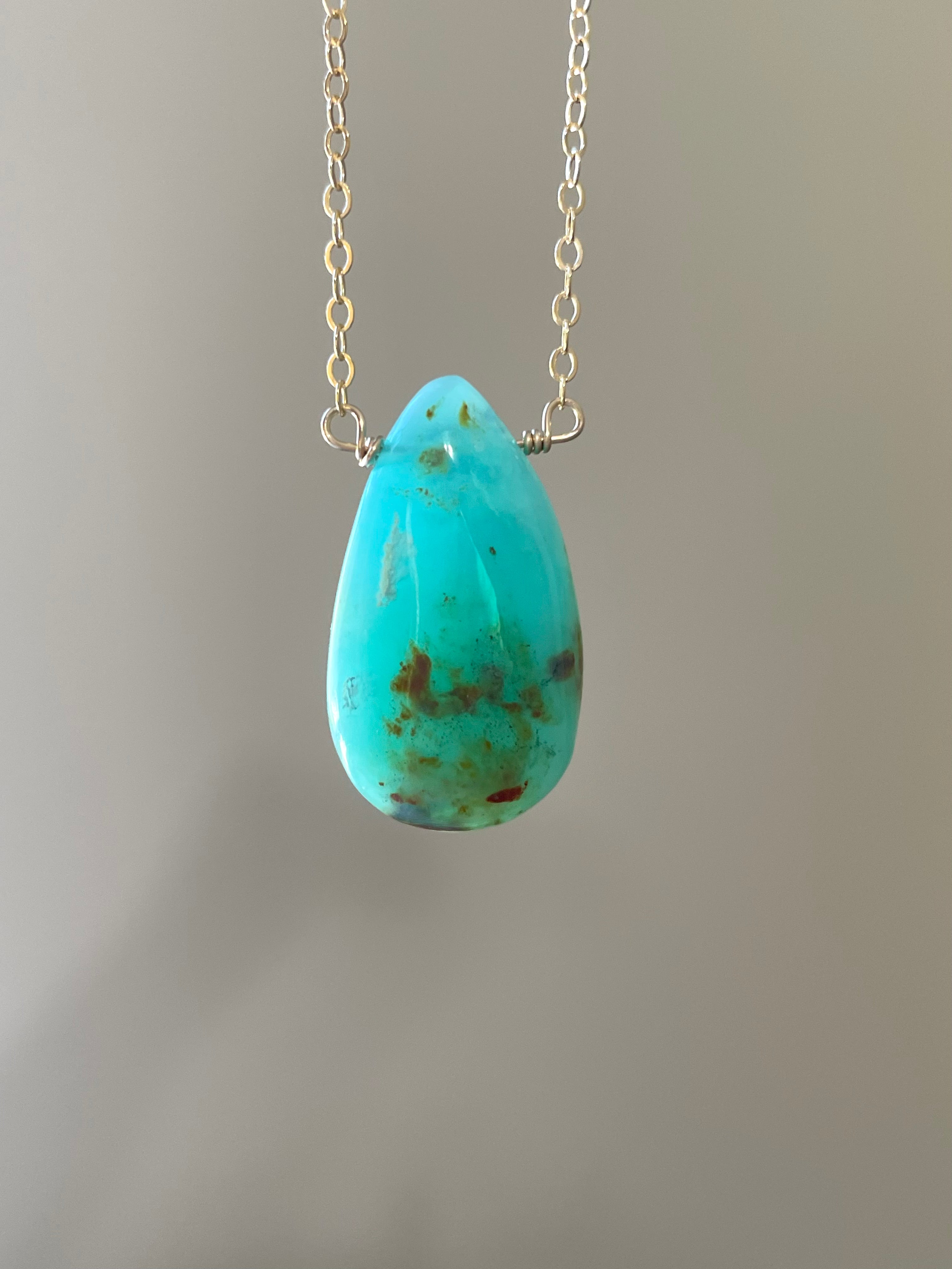Natural Peruvian Opal Gemstone Gold Filled Pendant Necklace - Perfect for Boho Jewelry & Spiritual Healing Gifts