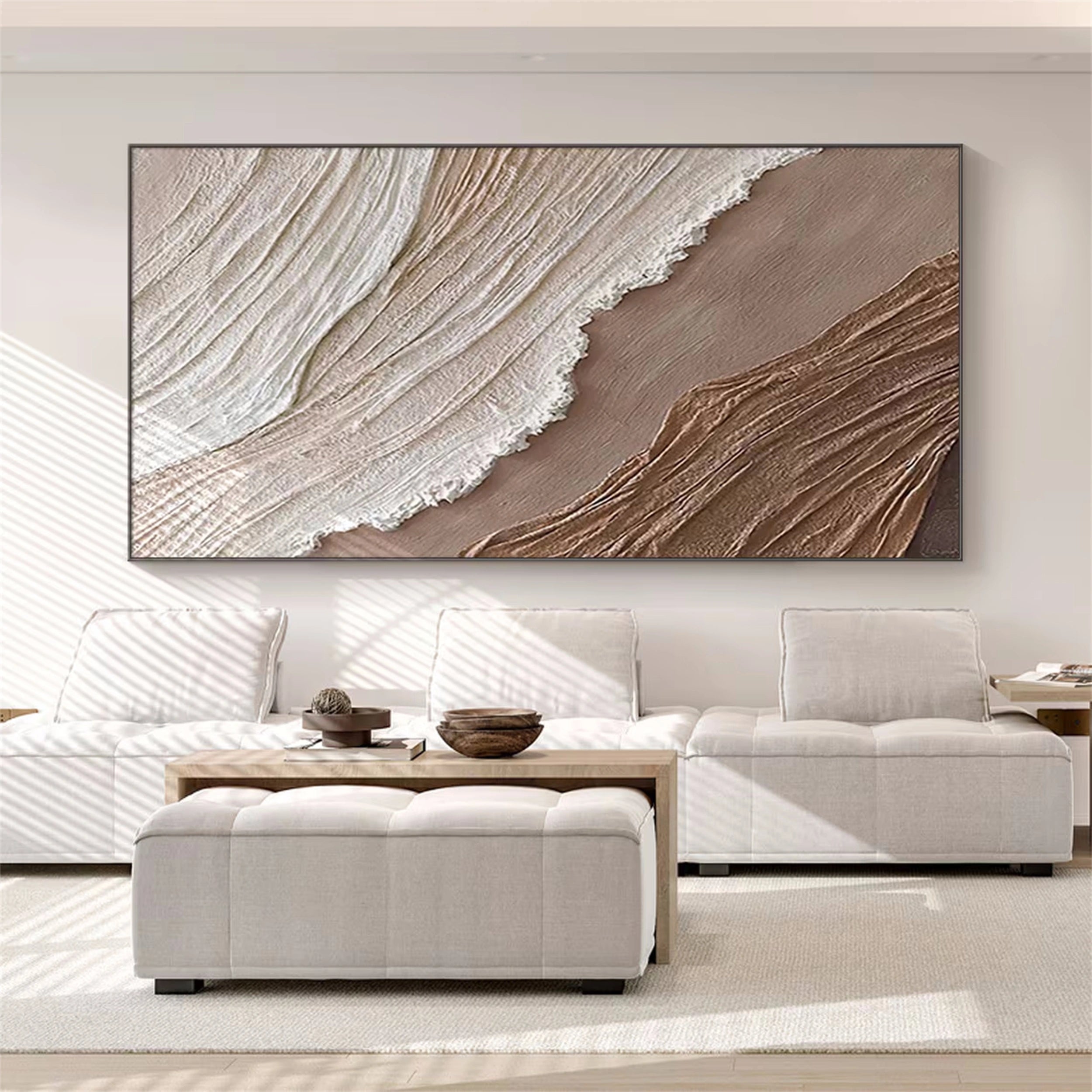 Ocean and Sky Painting #OS 094 - Handmade Canvas Wall Art for Home & Office Decor - Perfect for Living Room, Bedroom, or Office Wall Decoration