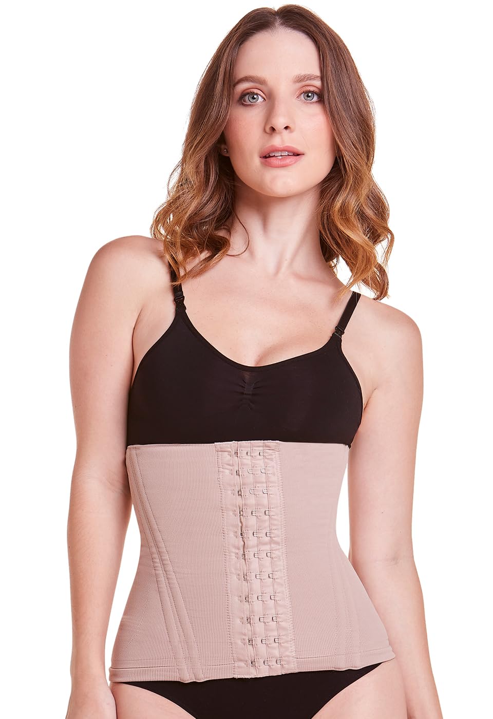 PLIE High Compression Corset Shapewear for Women - Waist Trainer & Posture Corrector with Double Layer Fabric - Tummy Control Body Shaper for Workout, Office & Special Occasions