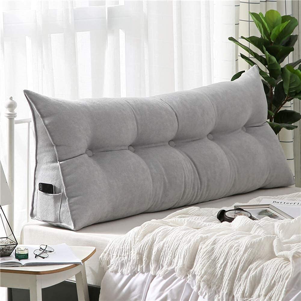 Comfortable Triangle Headboard Reading Backrest Cushion - Support Pillow for Sofa, Bed & Daybed - Removable Washable Cover - Perfect for Reading, Relaxing & Lounging in Bed or Living Room