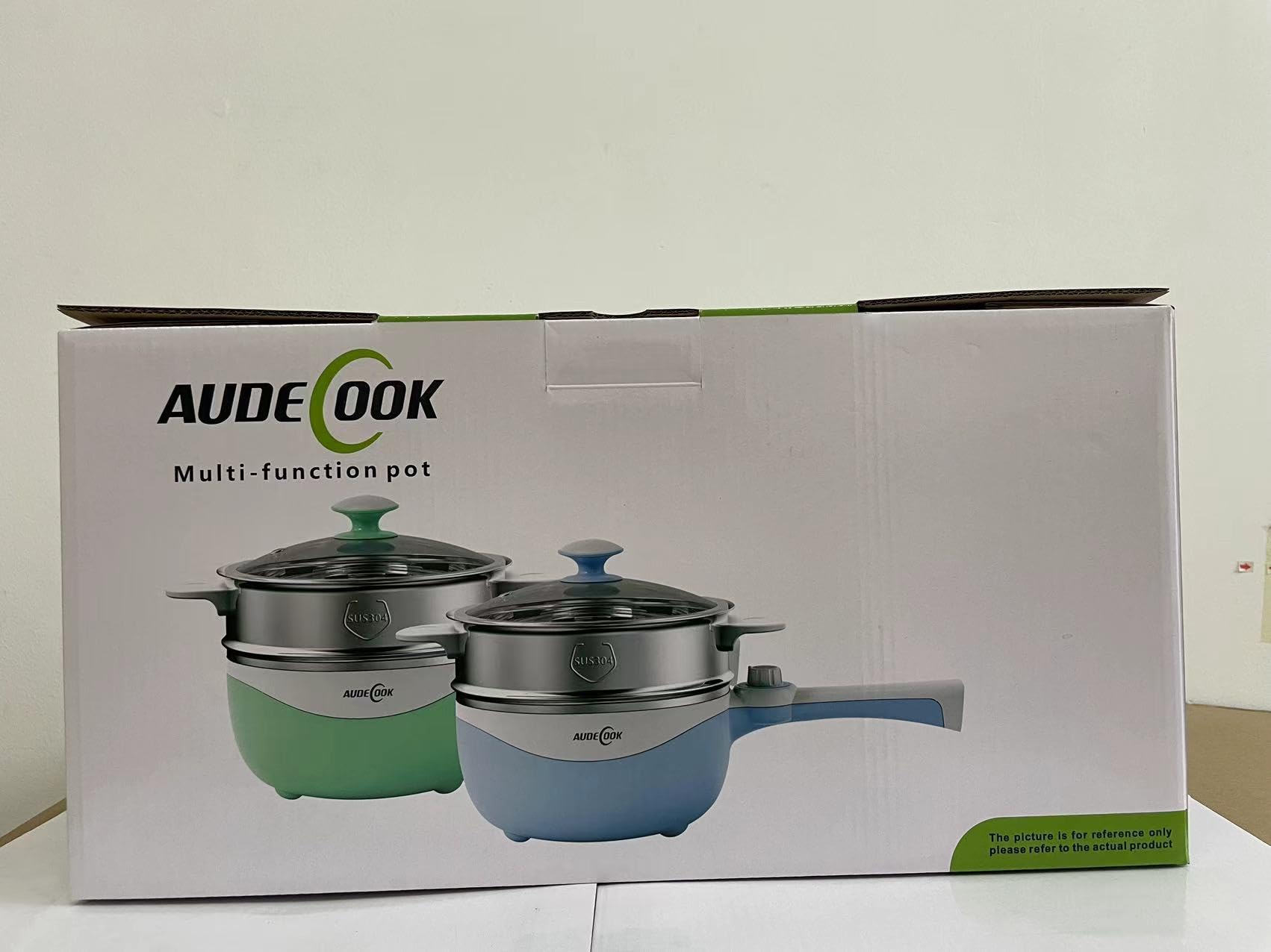 Audecook 1.7L Electric Hot Pot & Portable Skillet - Nonstick Mini Cooker with Adjustable Temperature for Noodles, Soup, Steak, Eggs & Oatmeal | Perfect for Dorm, Office, Travel & Small Kitchen Cooking