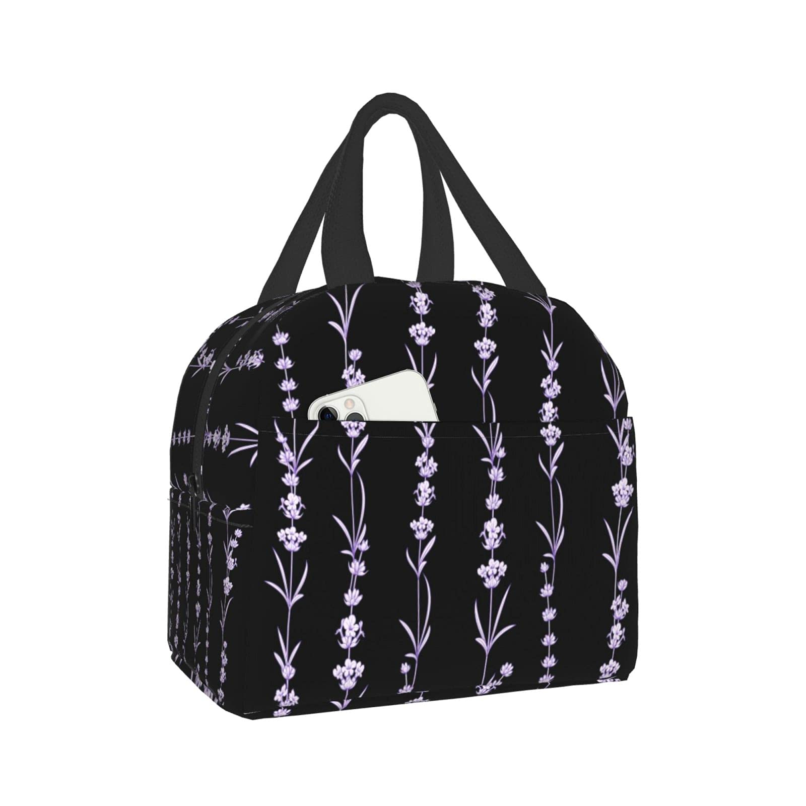 Purple Lavender Flower Insulated Lunch Box - Durable Reusable Waterproof Picnic Bag for Travel, School & Shopping - Perfect for Men, Women, Girls & Boys - Ideal for Work, Outdoor Activities & Daily Use