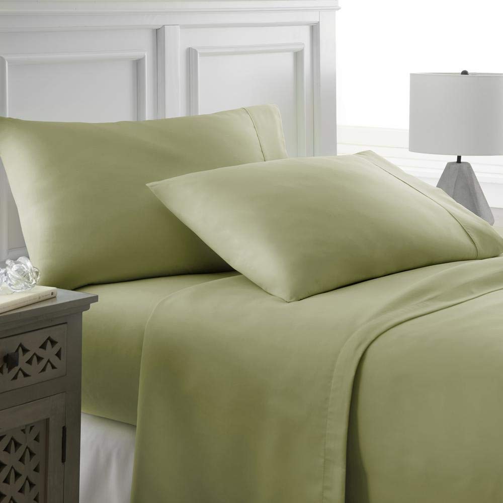 Eco-Friendly 1000 Series 4-Piece Long Staple Cotton Bed Sheet Set (Flat Sheet + 15