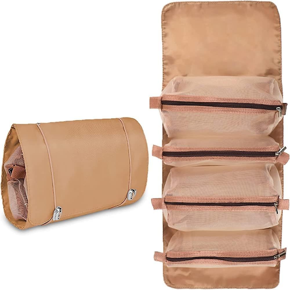 Foldable Travel Toiletry Bag with Detachable Makeup Pouch - Waterproof Cosmetic Organizer for Women & Men (Multicolor, 1 Piece) - Perfect for Airplane Carry-on, Gym, Camping & Vacation Essentials Storage