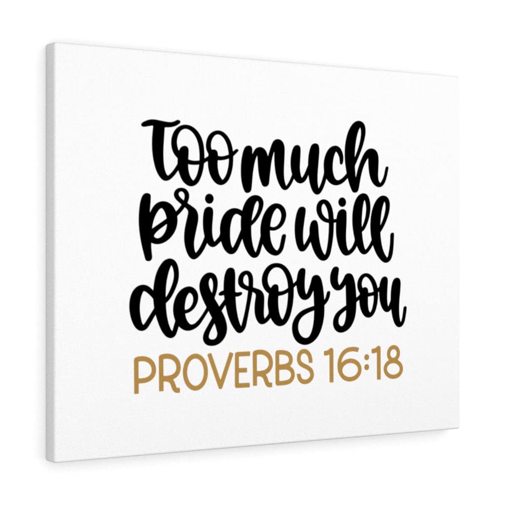 Christian Wall Art - Proverbs 16:18 Bible Verse Print - Ready to Hang Scripture Decor for Home & Office - Inspirational Gift for Weddings, Baptisms & Housewarming