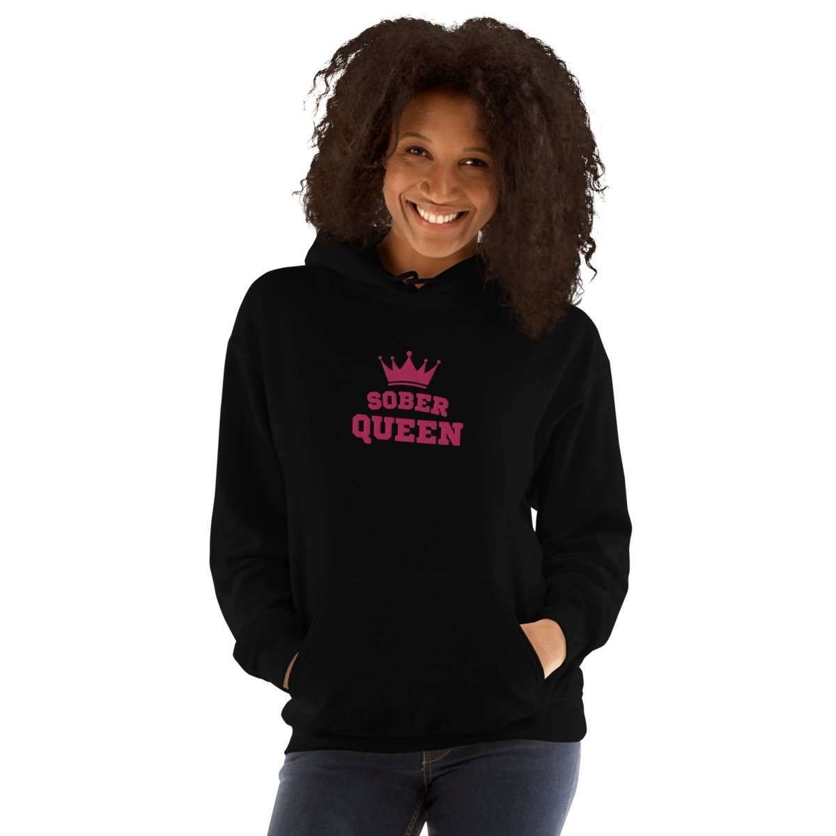 Sober Queen Embroidered Unisex Hoodie - Stylish Streetwear for Men & Women - Perfect for Casual Wear, Gym, and Outdoor Activities