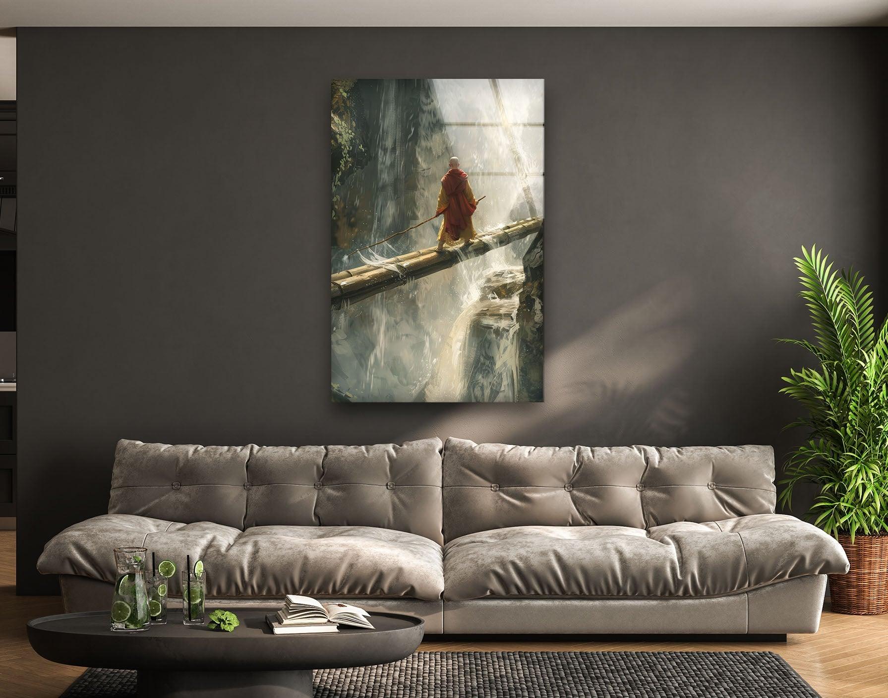 Aang Avatar Glass Wall Art - Stunning Anime Decor for Living Room, Bedroom, or Office - Perfect Gift for Avatar Fans