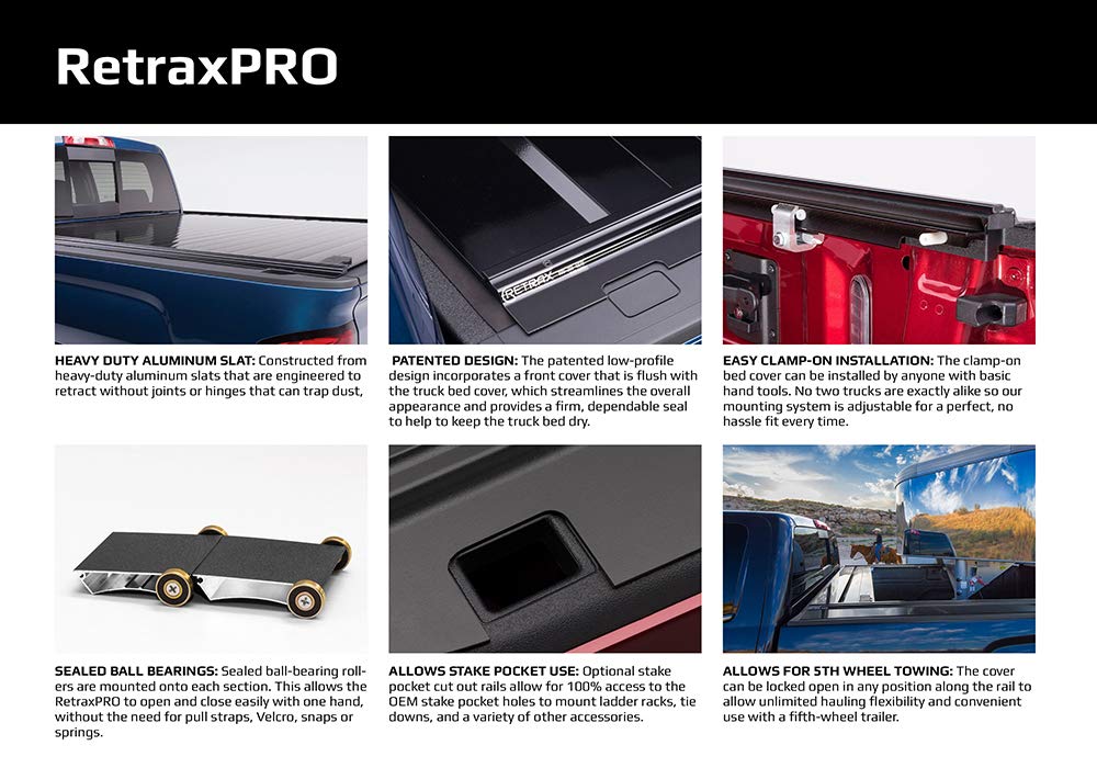 RetraxPRO MX Retractable Tonneau Cover for Chevy Colorado & GMC Canyon 6' Bed (2015-2018) | Model 40453 | Durable Aluminum Roll-Up Truck Bed Cover | Perfect for Hauling, Camping & Outdoor Adventures