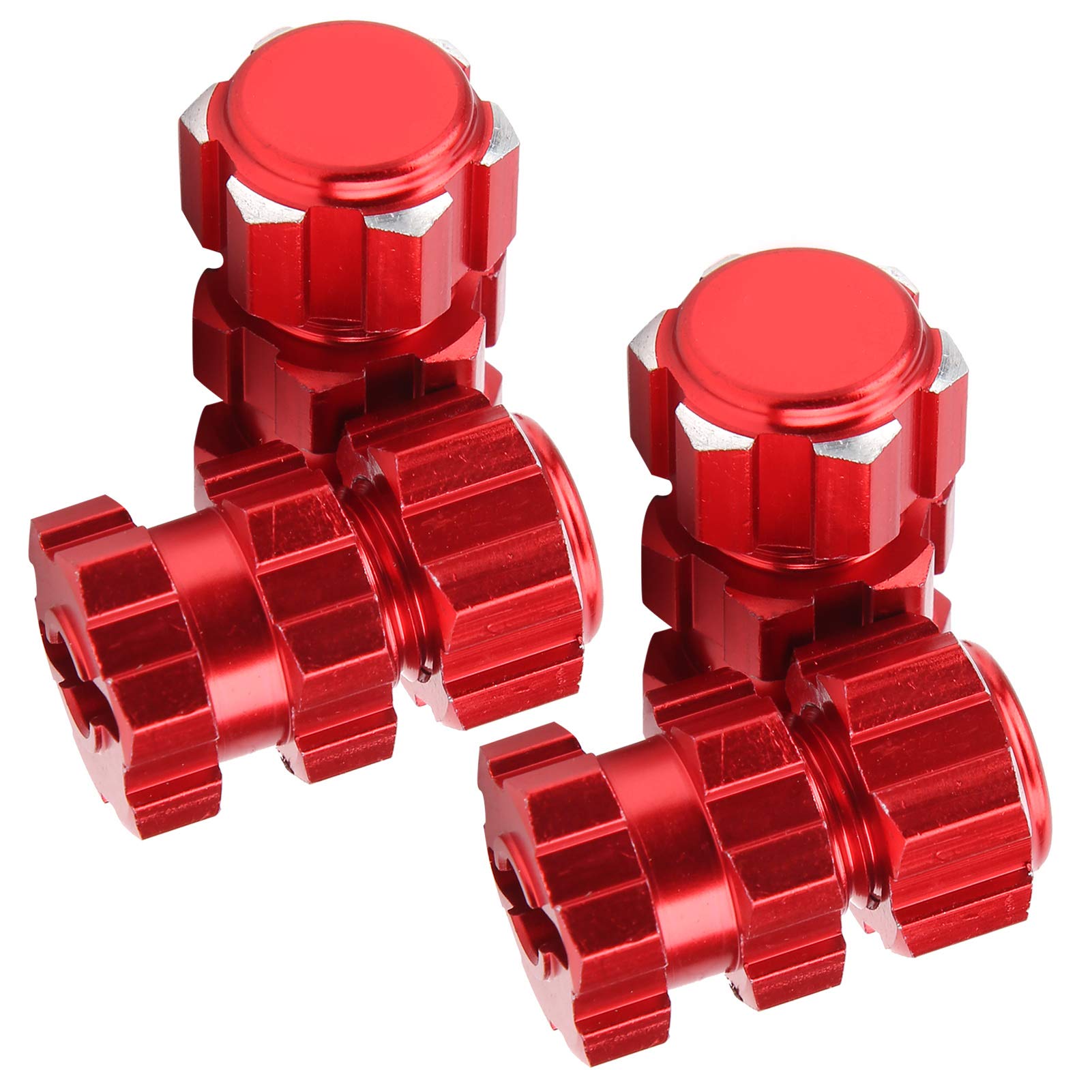 17mm Aluminum Alloy Hex Adapter Extension Combiner for RC Cars - Durable 1/10 Nuts Splined Wheel Hubs - 4-Piece Set (Red) - Perfect for MAXX RC Models & Off-Road Vehicle Upgrades