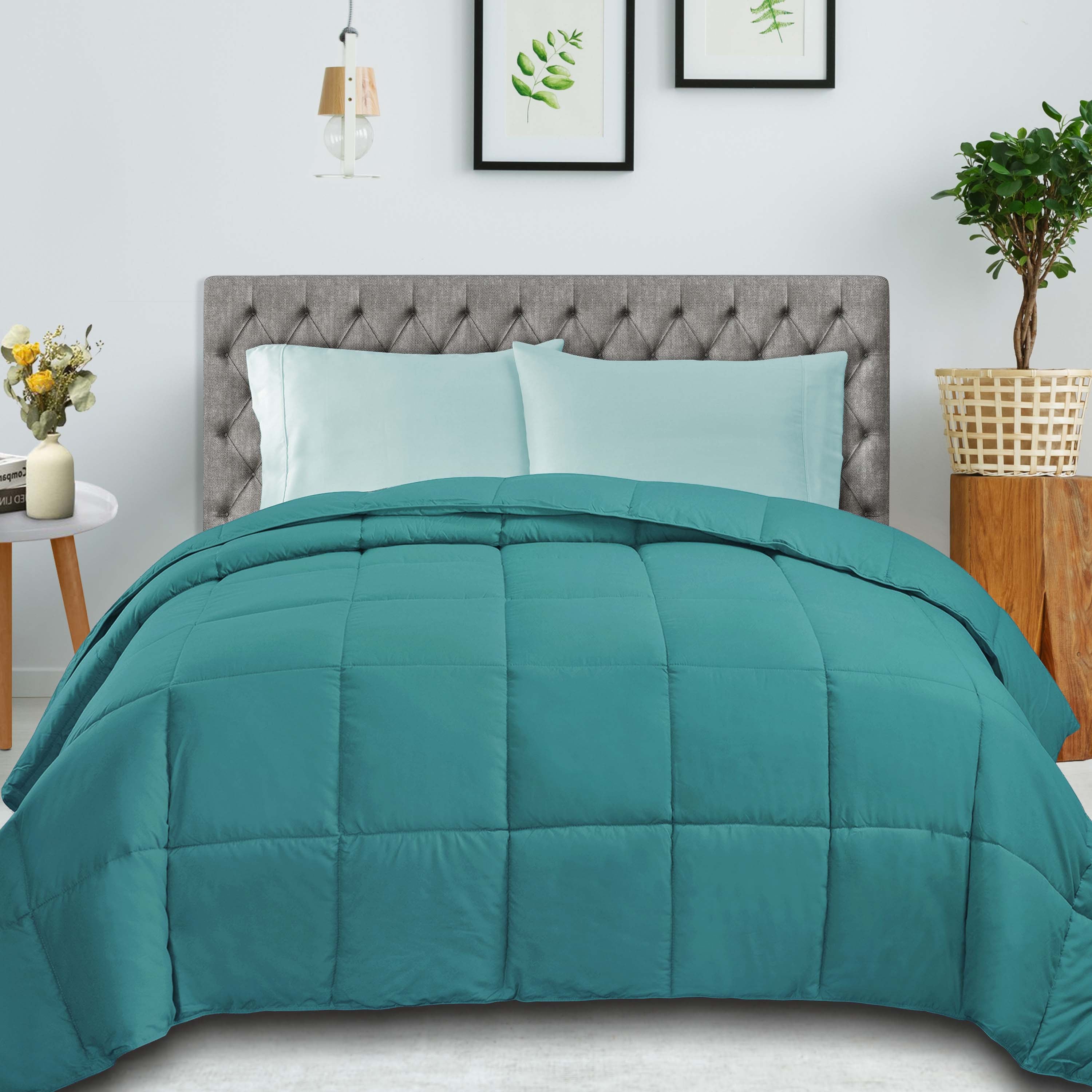 All-Season Reversible Down Alternative Comforter - Lightweight & Hypoallergenic Bedding for Year-Round Comfort - Perfect for Master Bedroom, Guest Room & Dorm Use