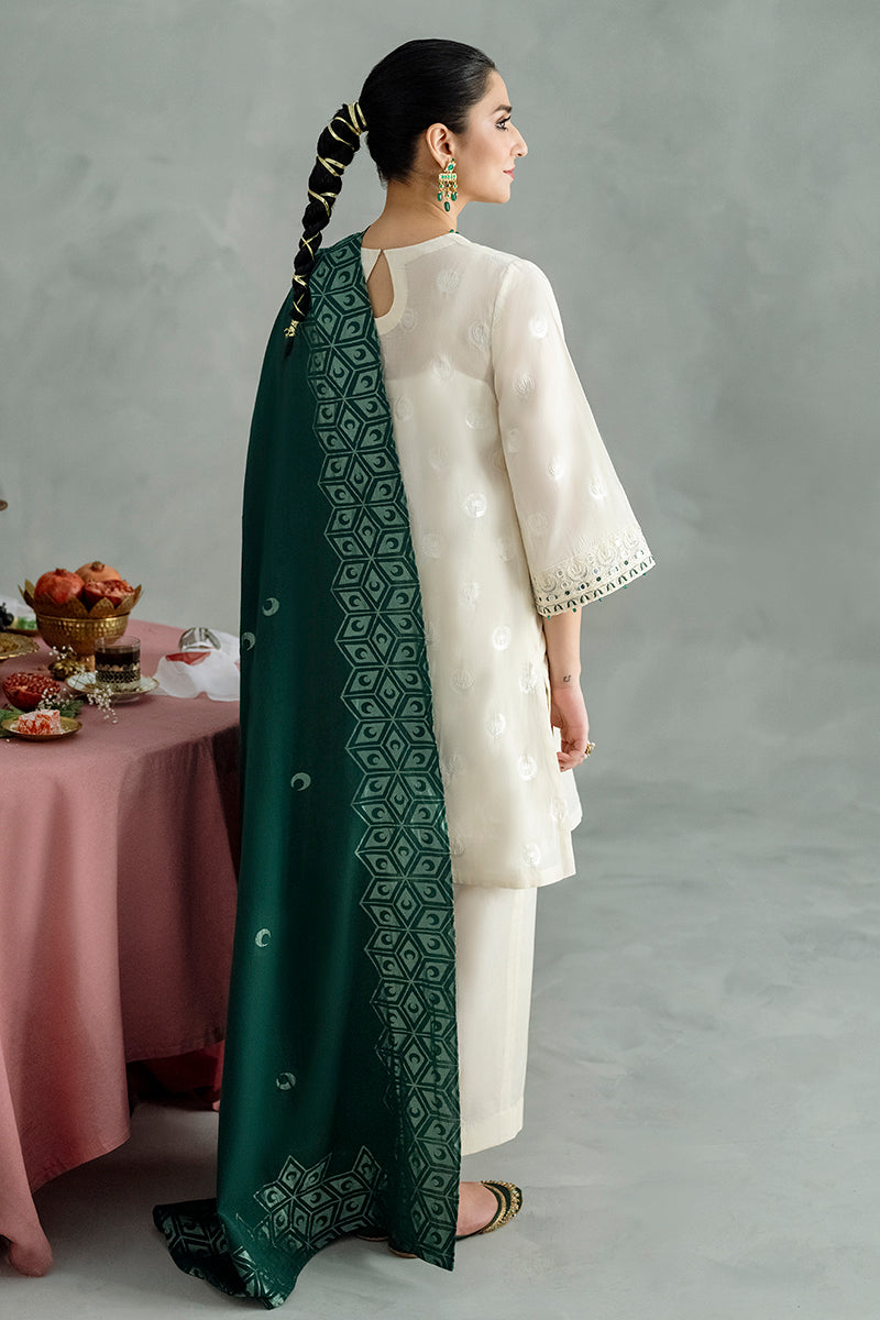 MOON BEAM 3-Piece Cotton Jacquard Suit Set for Women - Elegant Loungewear & Sleepwear for Home Comfort