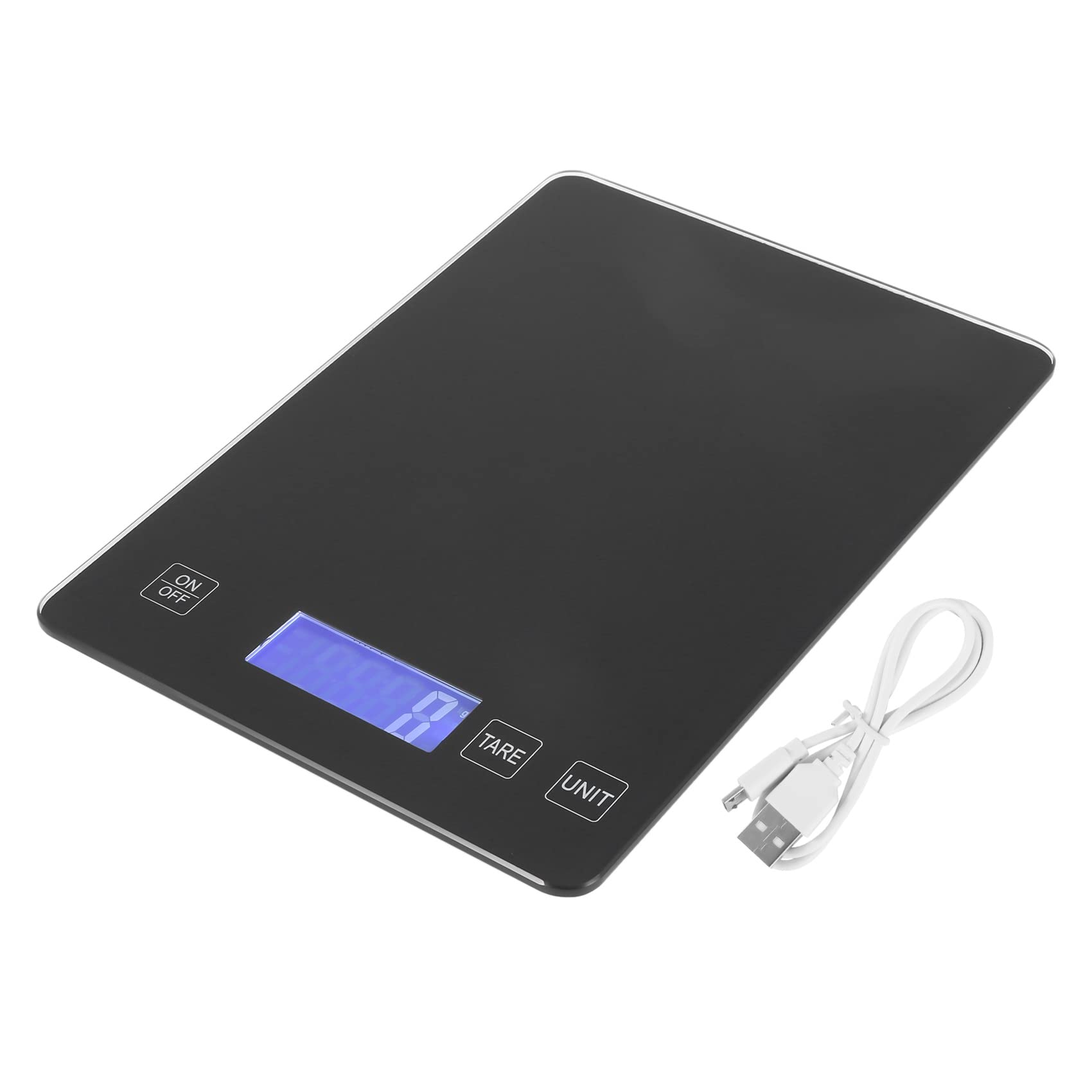 YHJIC Digital Kitchen Scale 15kg/33lb with USB Charging - Precision Food Scale for Baking, Cooking & Meal Prep - Large Weighing Platform for Ingredients, Coffee, Flour & More