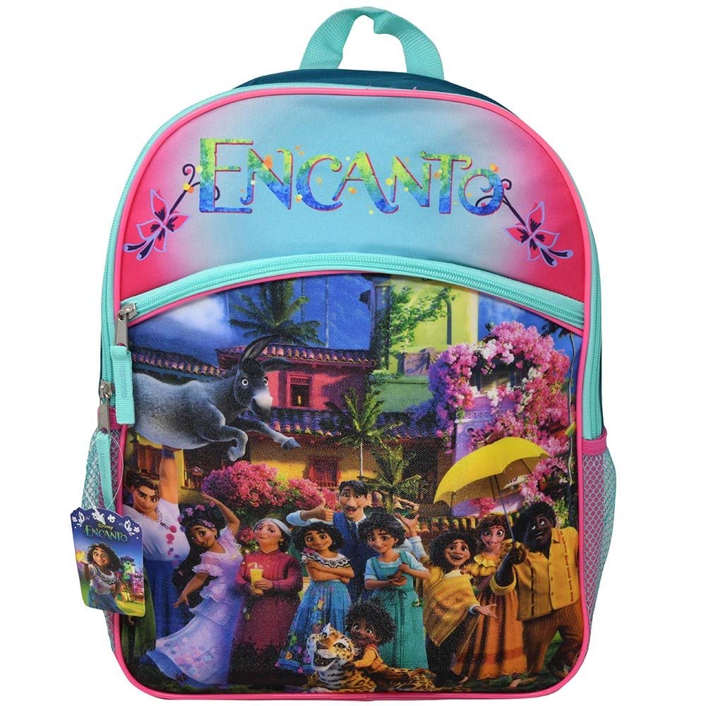 16 Inch Encanto Themed Backpack with Front Pocket - Lightweight School Backpack for Kids, Teens & Disney Fans - Perfect for School, Travel & Daily Use