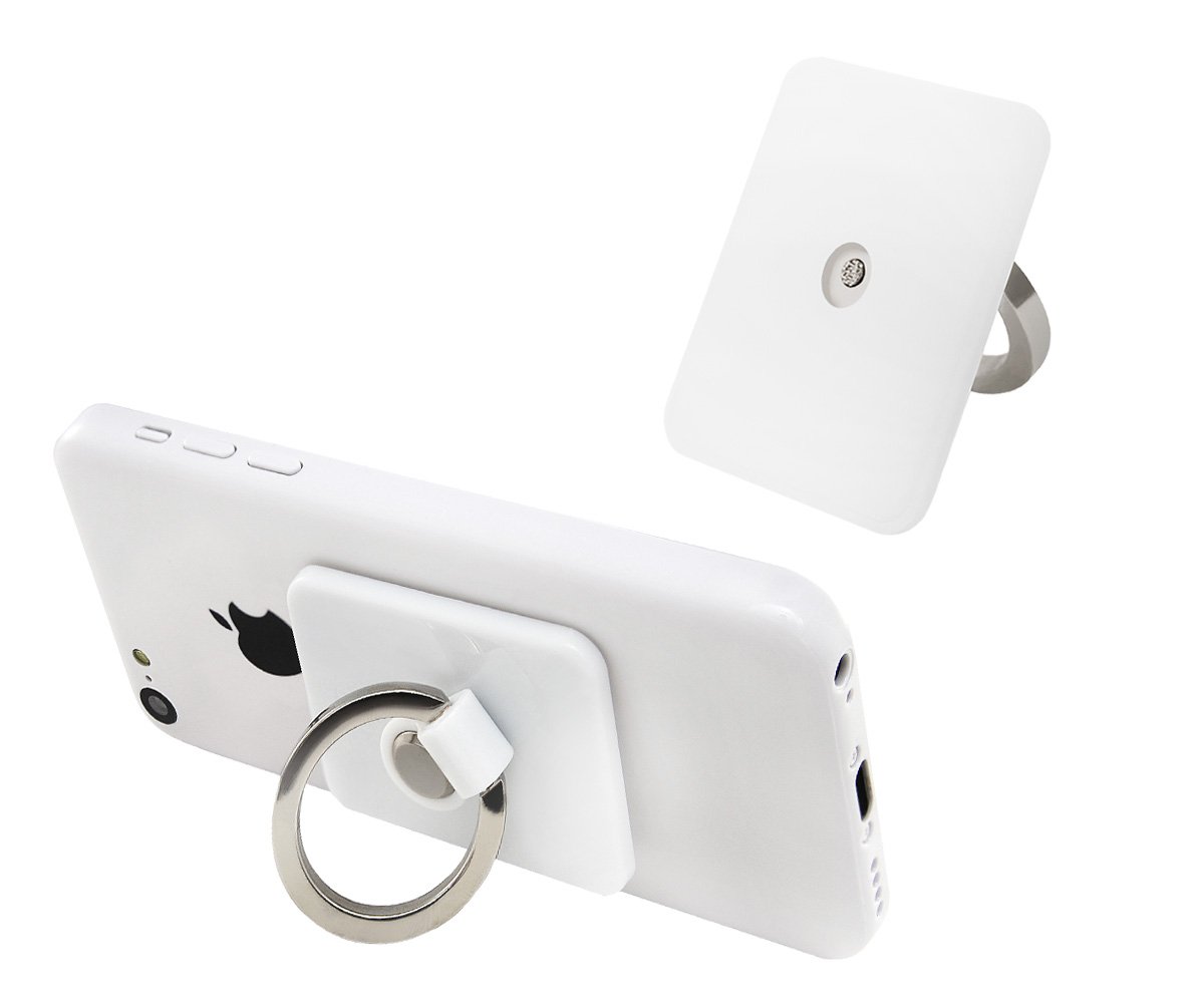 Xcessor Phone Ring Holder - Universal Adhesive Stand for Phones & Tablets, White - Perfect for Hands-Free Viewing, Selfies, and Video Calls
