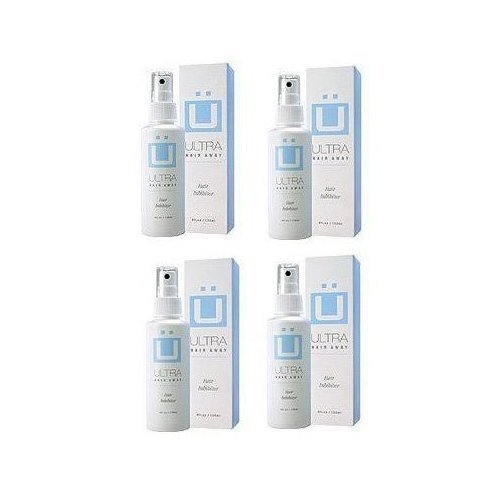 Ultra Hair Away Hair Inhibitor - Permanent Hair Removal Cream (4-Pack, 4 fl.oz Each) | Safe & Effective for Legs, Arms, Bikini Area | At-Home Hair Removal Solution for Smooth Skin