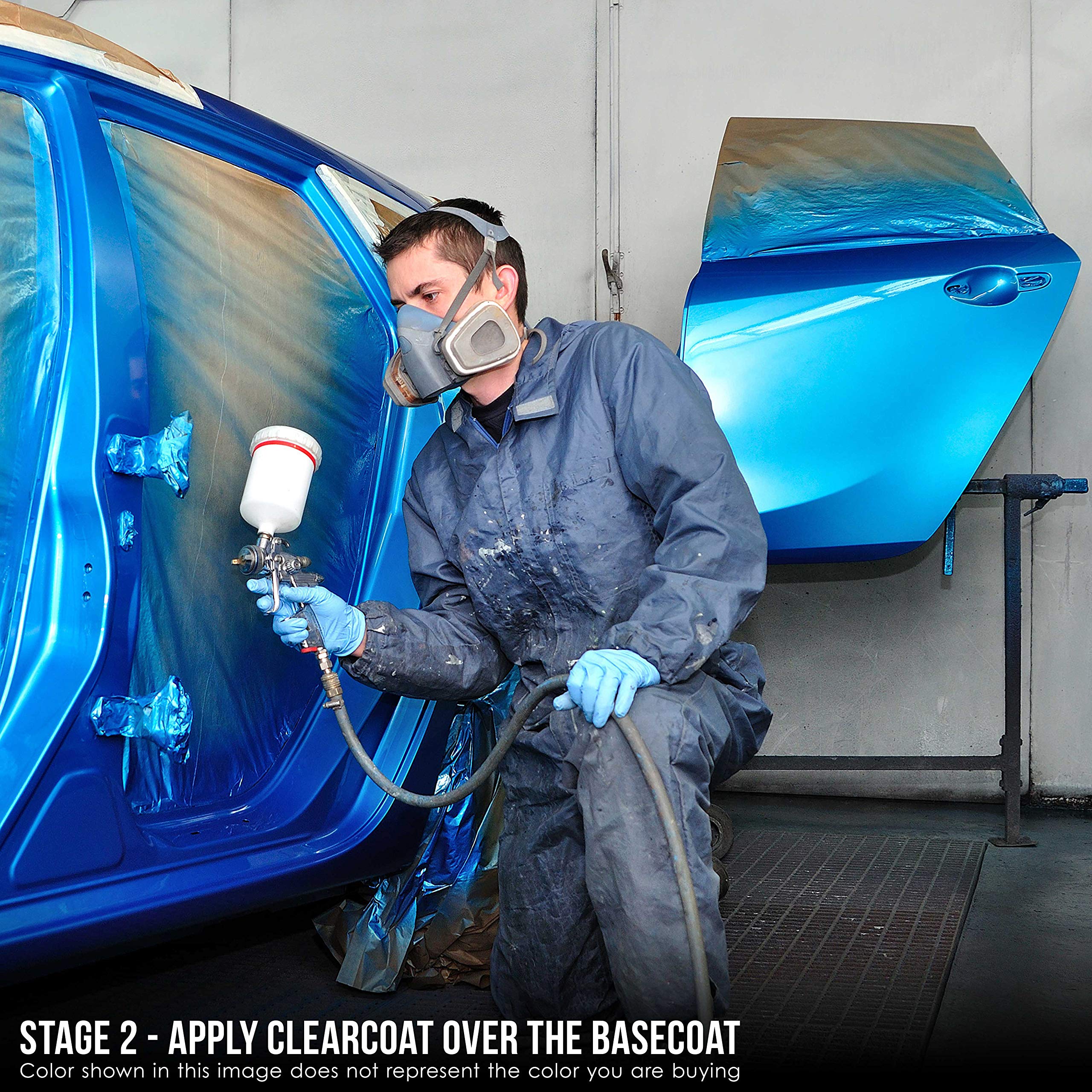 Restoration Shop - Bright Racing Aqua Urethane Basecoat with Clearcoat Auto Paint Kit - Professional High Gloss Automotive Refinishing Coating for Cars, Trucks & Motorcycles - Perfect for DIY Projects & Professional Auto Body Repair