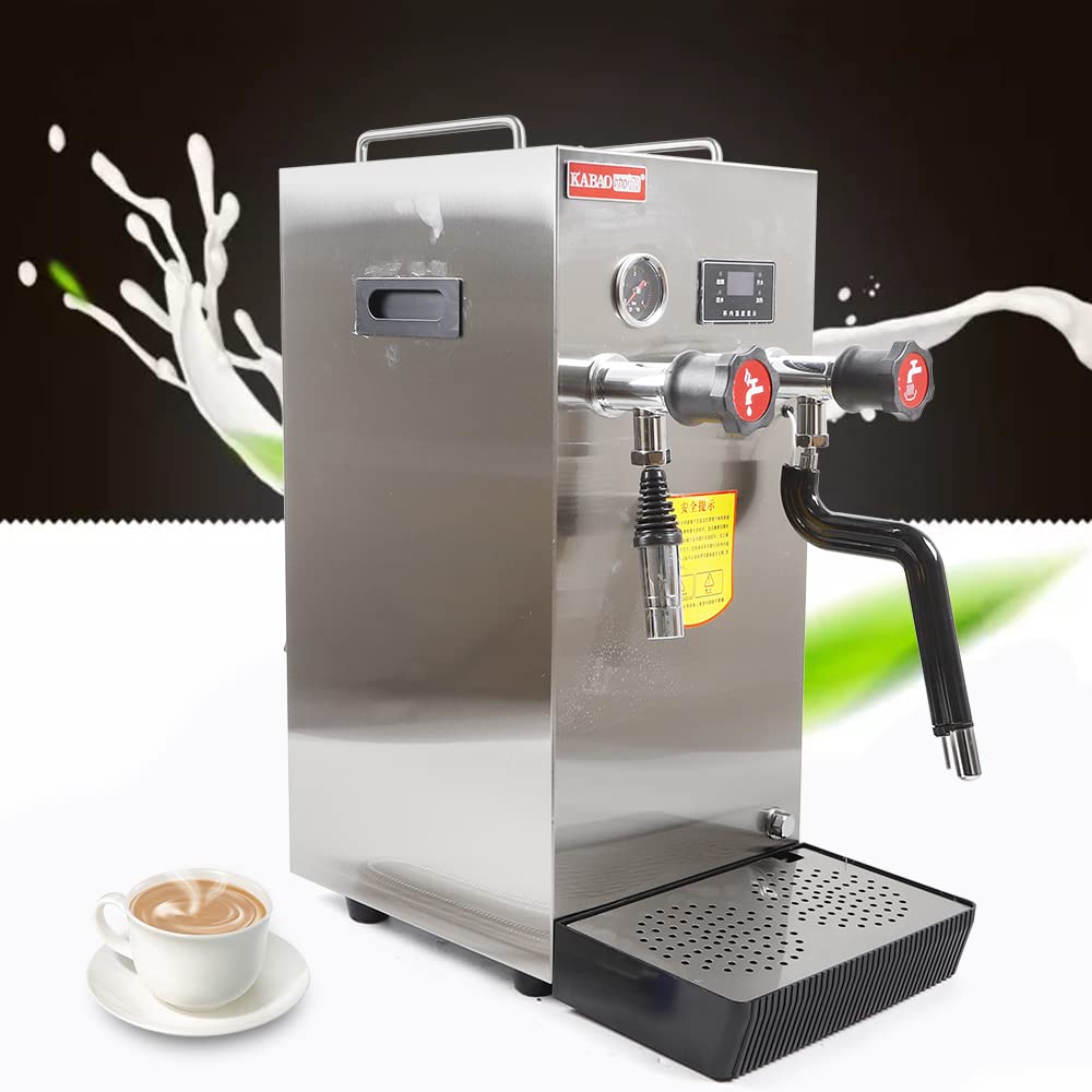 2500W 8L /2.1 Gal Commercial Stainless Steel Milk Frother for Espresso, Coffee, Tea - Perfect for Coffee Shops, Dessert Cafes & Hotels (US Stock) | Fast Milk Frothing & Steaming for Lattes, Cappuccinos & Hot Chocolate
