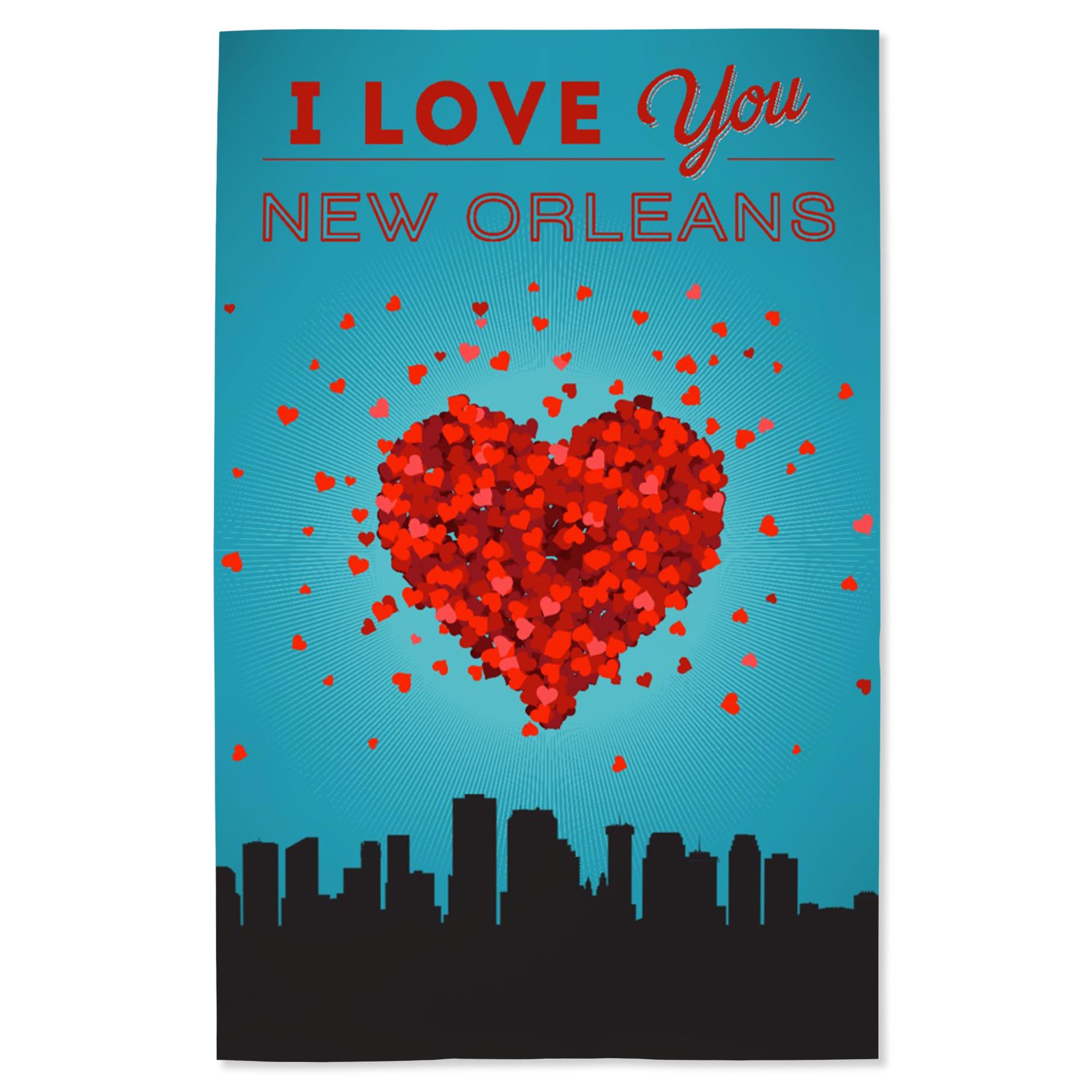 Lantern Press 16x24 Inch Giclee Print - I Love You New Orleans Louisiana Wall Art - Romantic Home Decor for Living Room & Bedroom