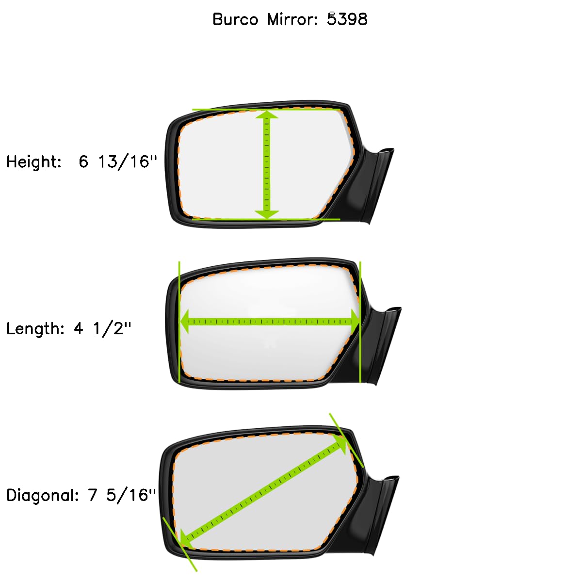 10-15 Toyota Prius Right Passenger Side Convex Mirror Glass Lens with Adhesive - Replacement for Enhanced Safety and Blind Spot Visibility - Perfect for Parking, Lane Changes & Safe Driving