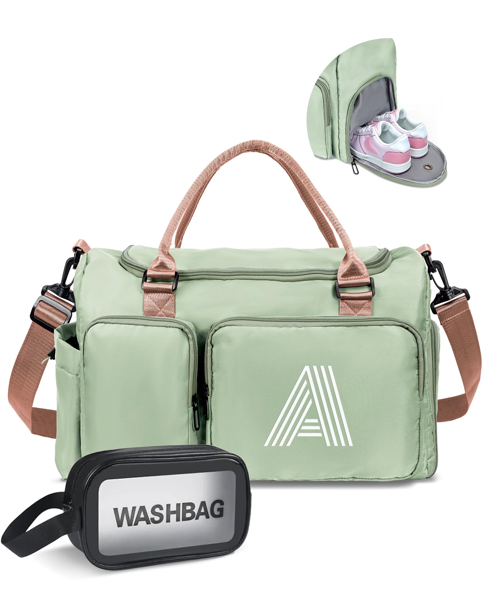 Personalized Initial Gym Bag for Girls & Boys - Kids Travel Duffel Bag, Sports Weekender Overnight Bag - Christmas Gift for Girls, Dance Sleepover Bag - Perfect for School, Sports Practice & Weekend Getaways