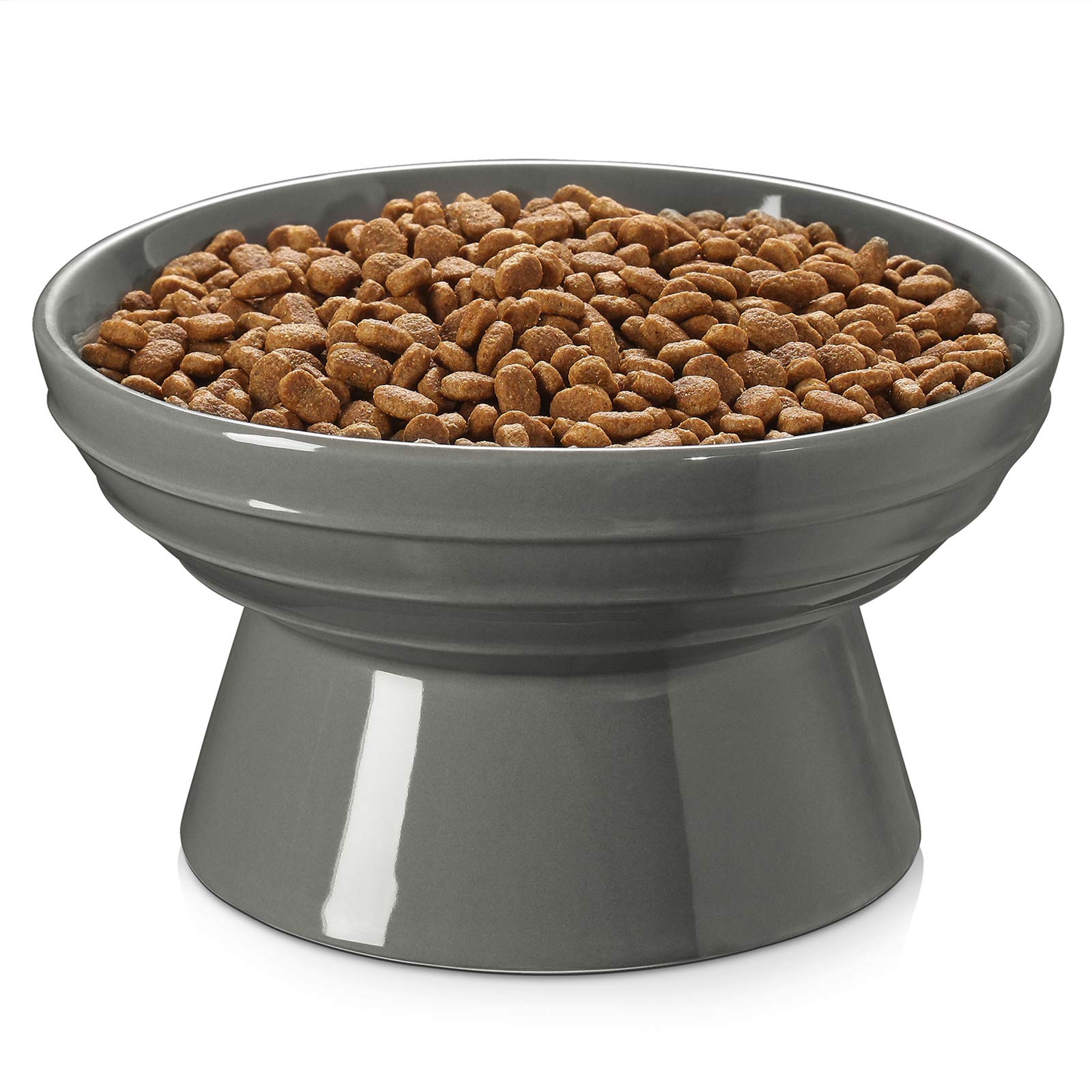 Elevated Ceramic Dog Bowl Set - 30oz Raised Pet Food & Water Bowls for Medium Dogs - Durable Non-Slip Feeder with Stand - Perfect for Indoor/Outdoor Use at Home, Yard or Travel
