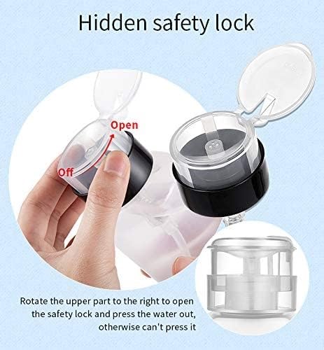 Lockable Pump Dispenser Bottle for Nail Polish & Makeup Remover - 60ml Empty Push Down Refillable Container (Pack of 1) | Perfect for Salon, Home Manicure & Travel Nail Care Kit