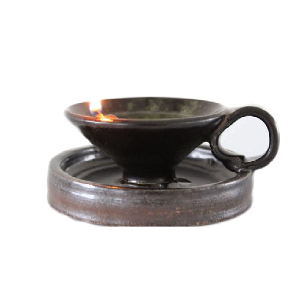 Vintage Kerosene Oil Lantern - Retro Ceramic Butter Lamp & Antique Candle Holder for Home Decor, Tea Ceremony, and Outdoor Camping | Chinese Classical Decoration & Emergency Lighting