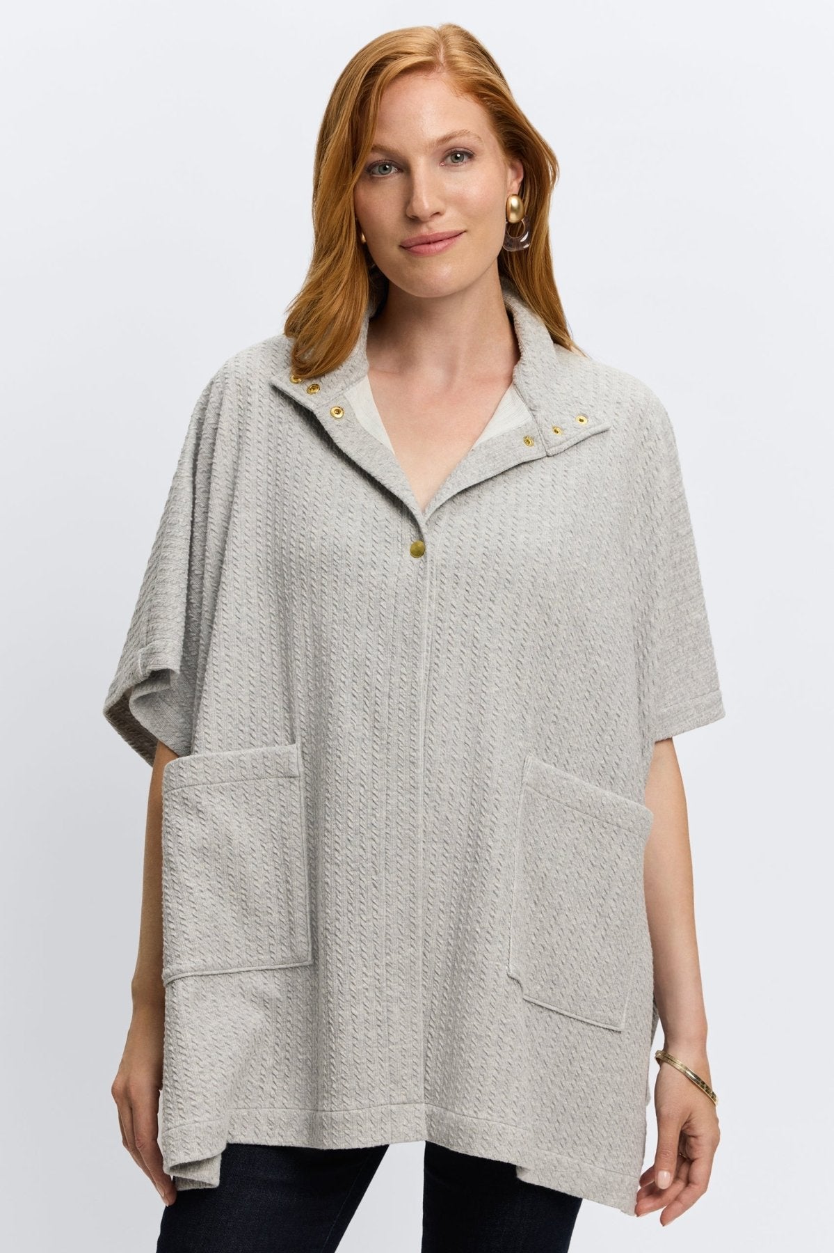 Aspyn Cable Knit Cape Tunic Sweater for Women - Cozy Winter Pullover with Hood - Perfect for Casual Outings, Office Wear & Holiday Outfits